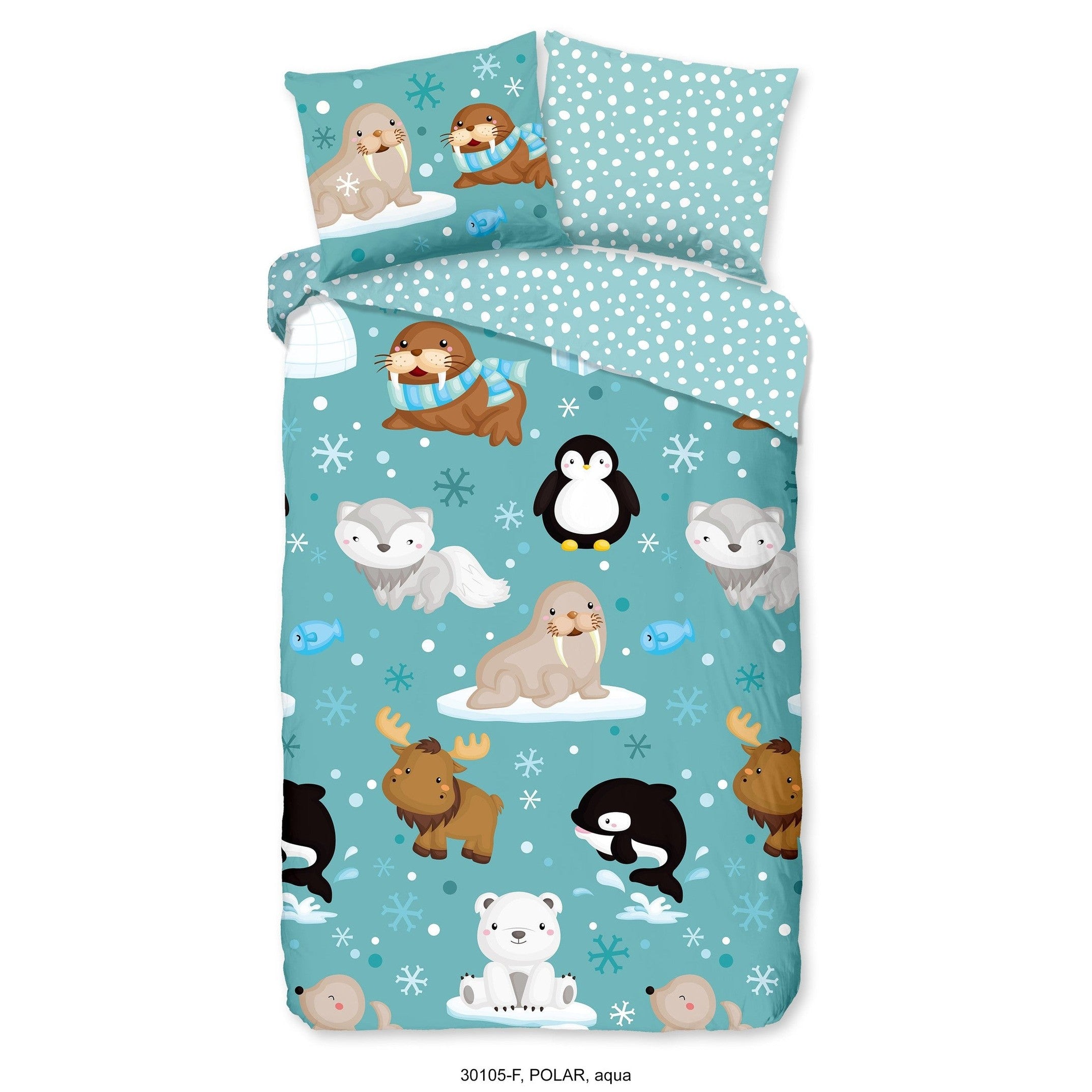Good Morning Housse de couette Flanelle Polar Aqua