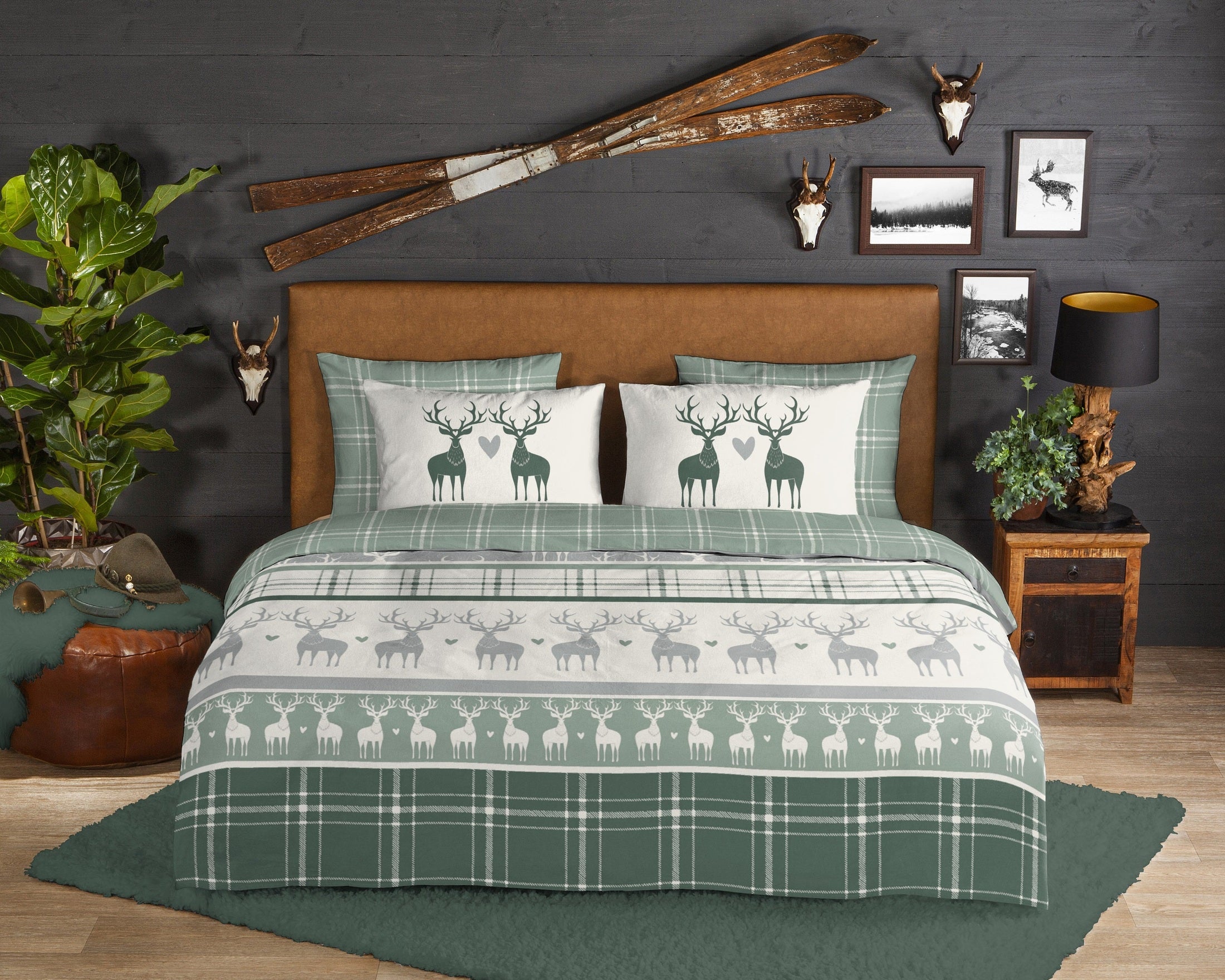 Good Morning Dekbedovertrek Flanel Bjirk - Green