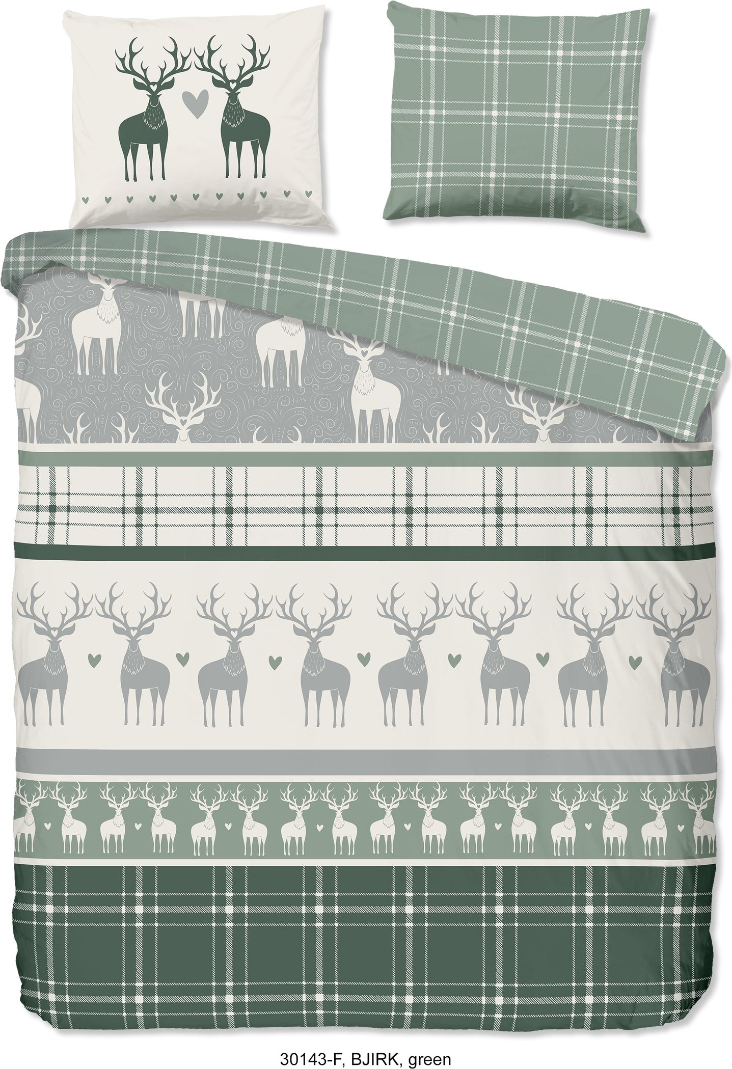 Good Morning Dekbedovertrek Flanel Bjirk - Green