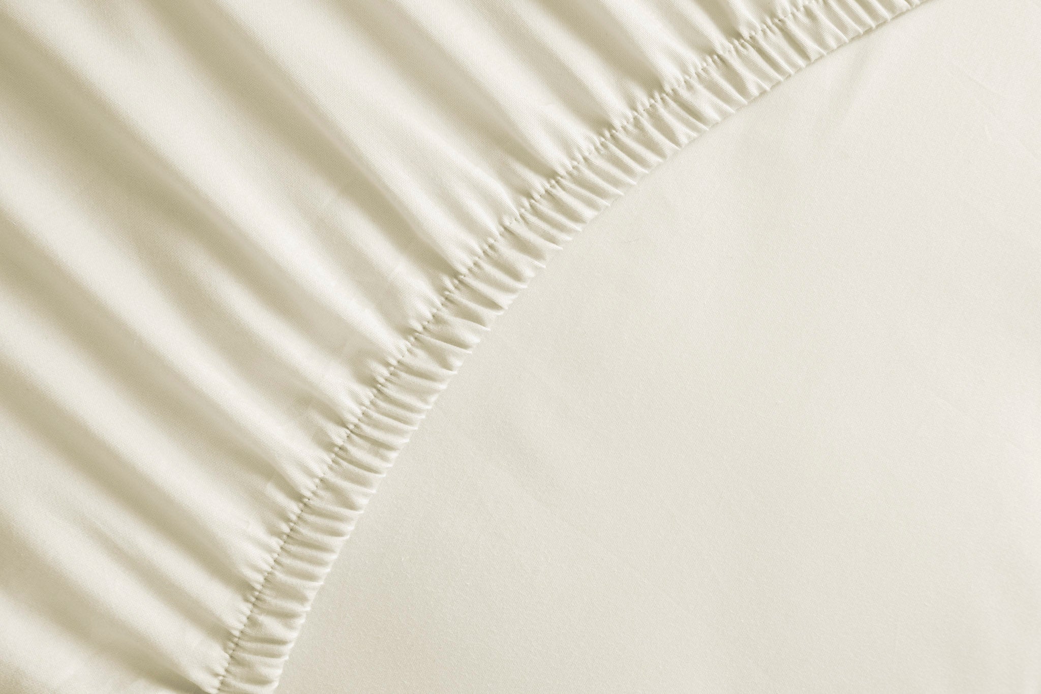 Yellow hoeslaken Percale Off white katoen percale