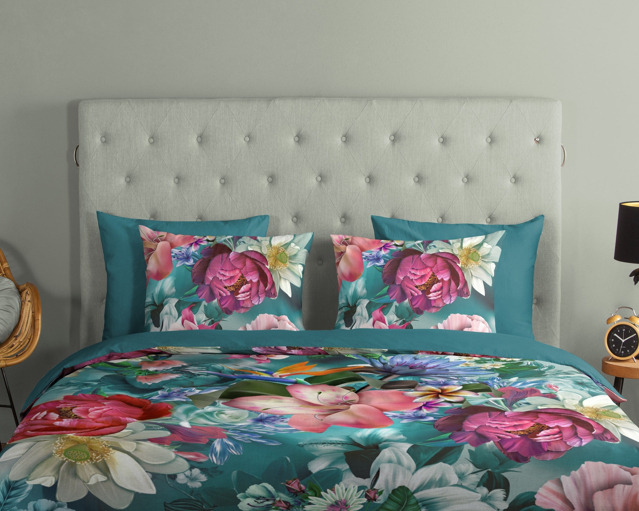 Good Morning Dekbedovertrek Katoen Tiandra - Petrol