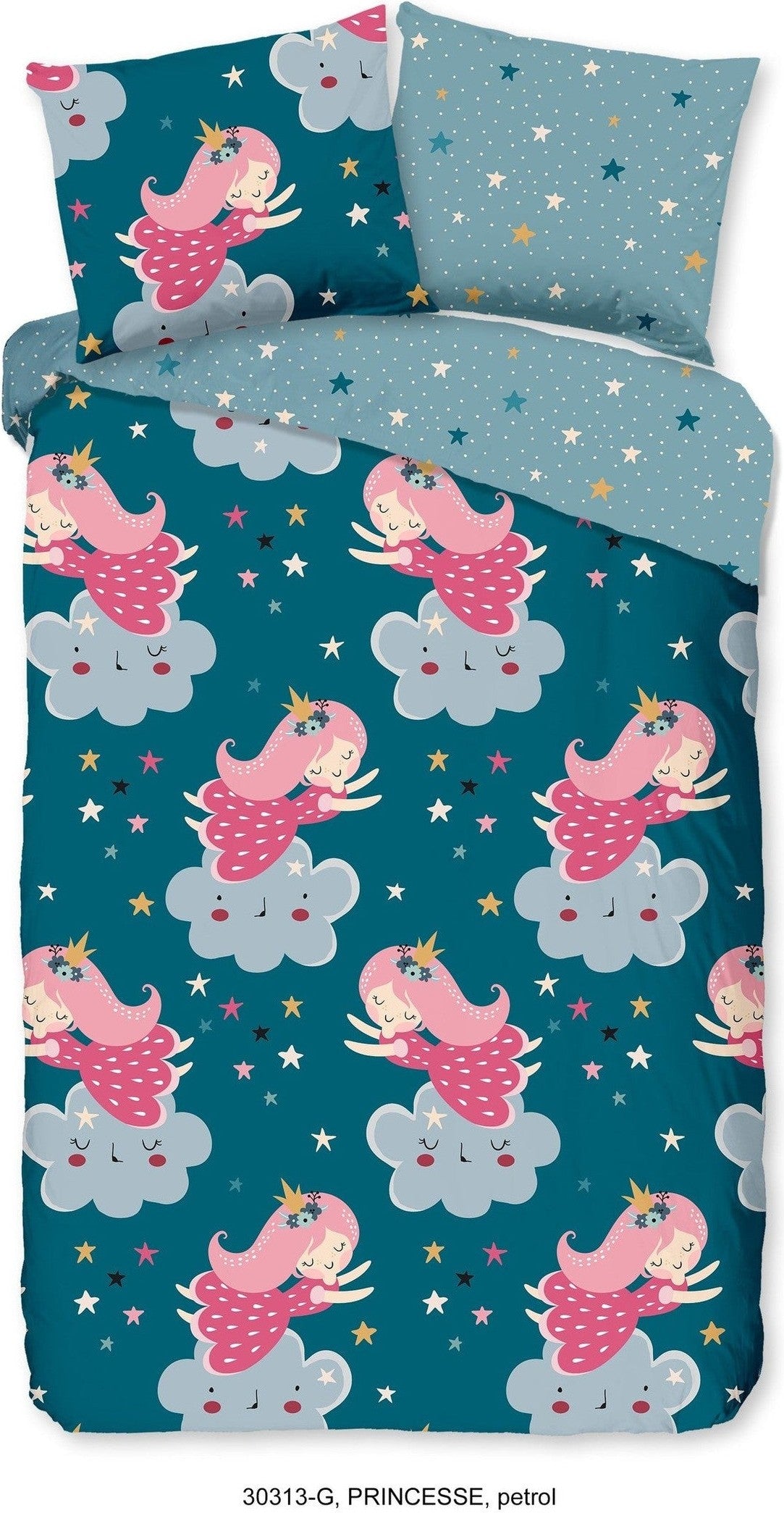 Good Morning Dekbedovertrek Katoen Princesse Petrol