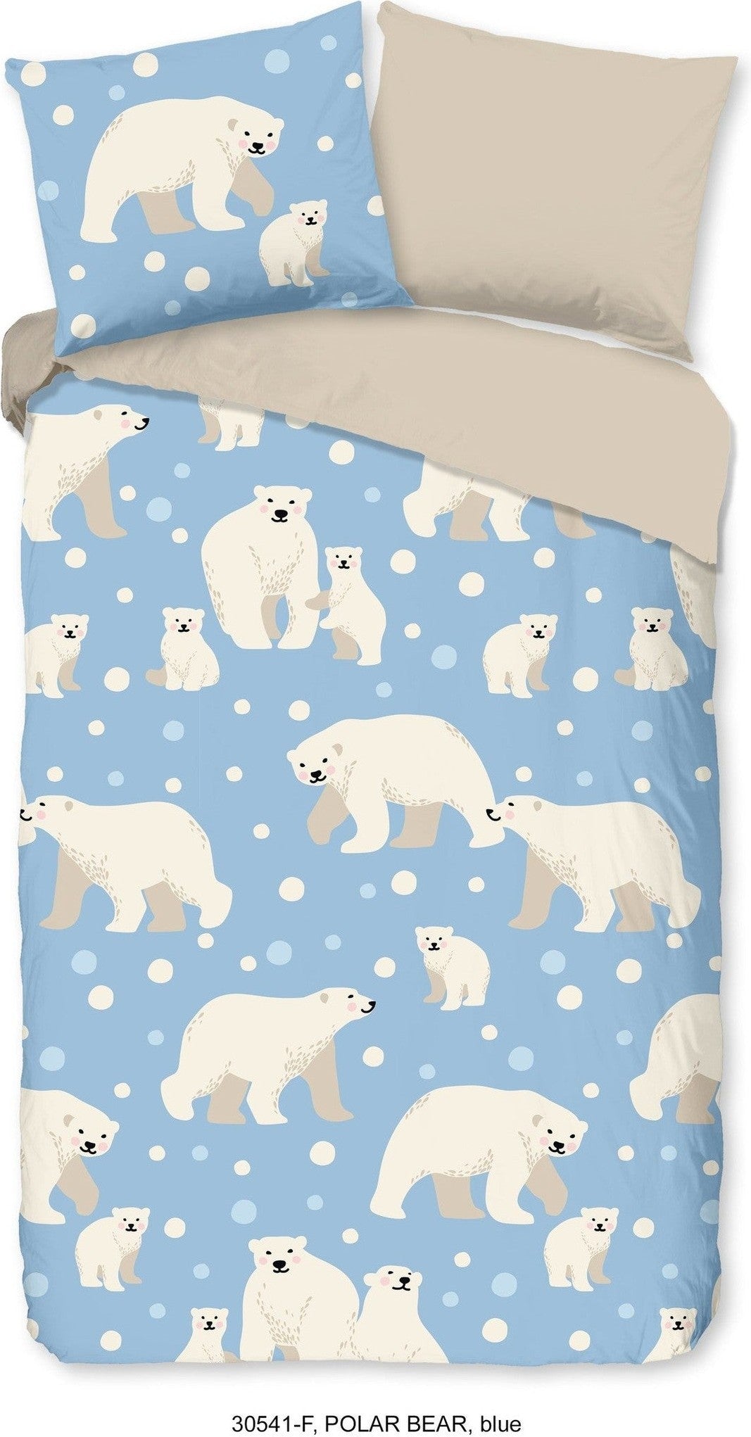 Good Morning Dekbedovertrek Flanel Polar Bear Blauw