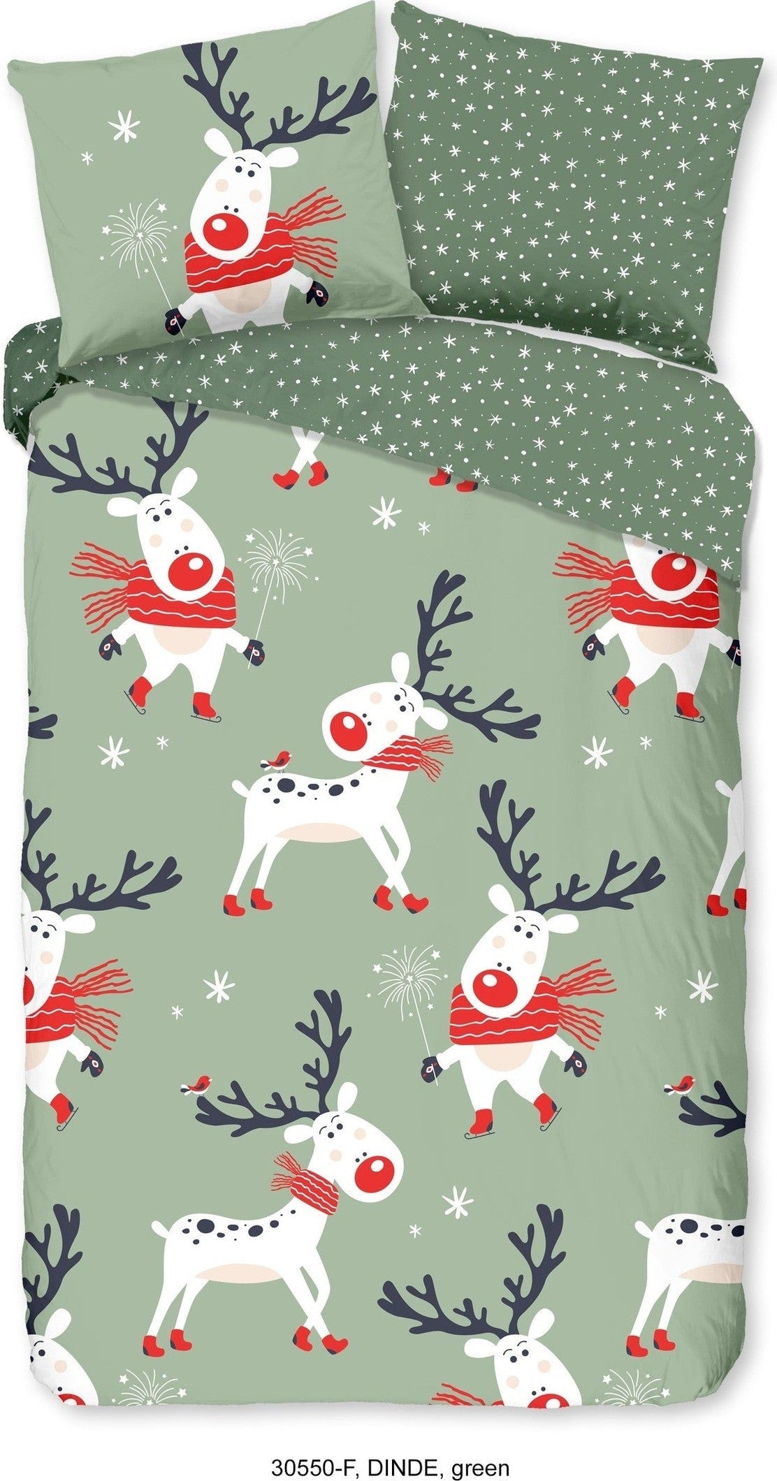 Good Morning Dekbedovertrek Flanel Dinde Groen