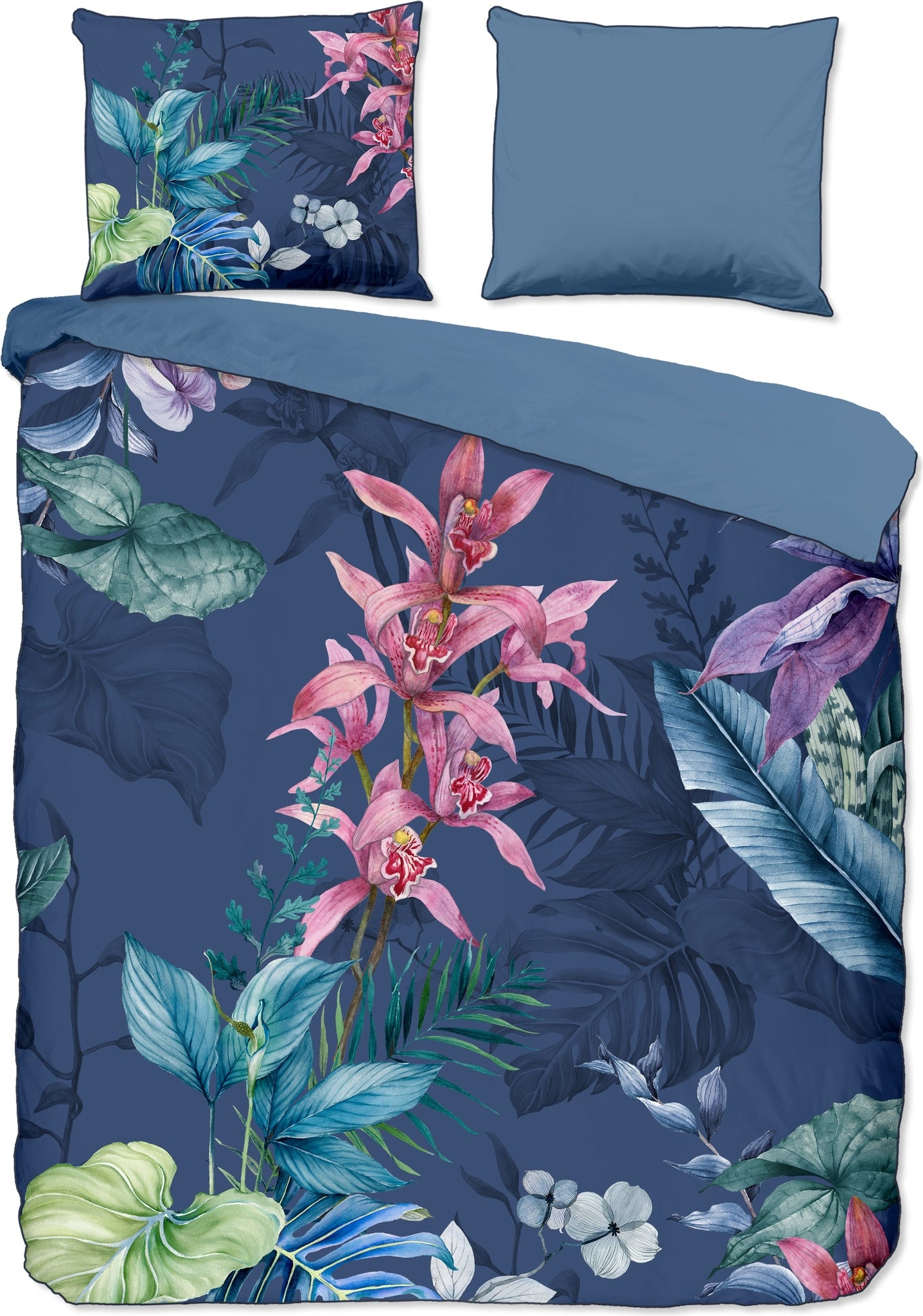 Descanso Dekbedovertrek Satijn Mae - Blue