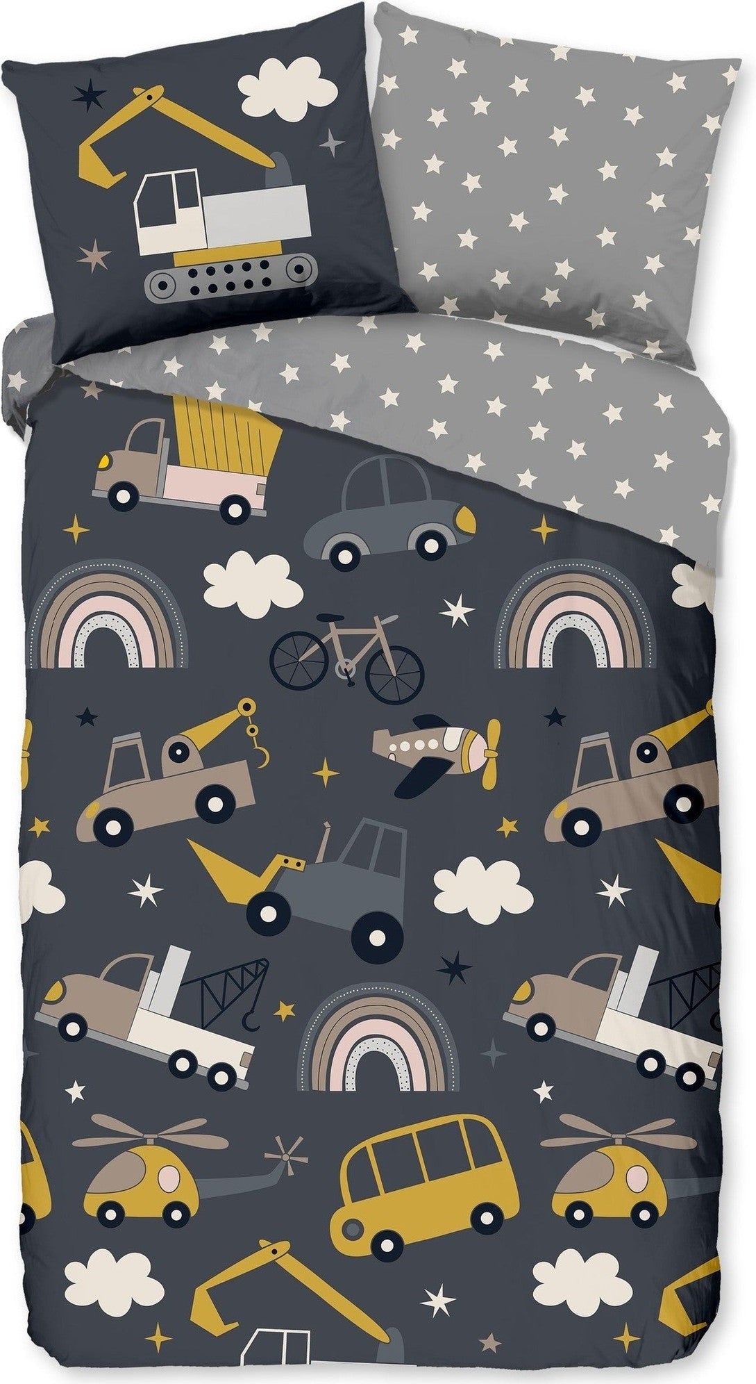 Good Morning Dekbedovertrek Katoen Rush Grijs