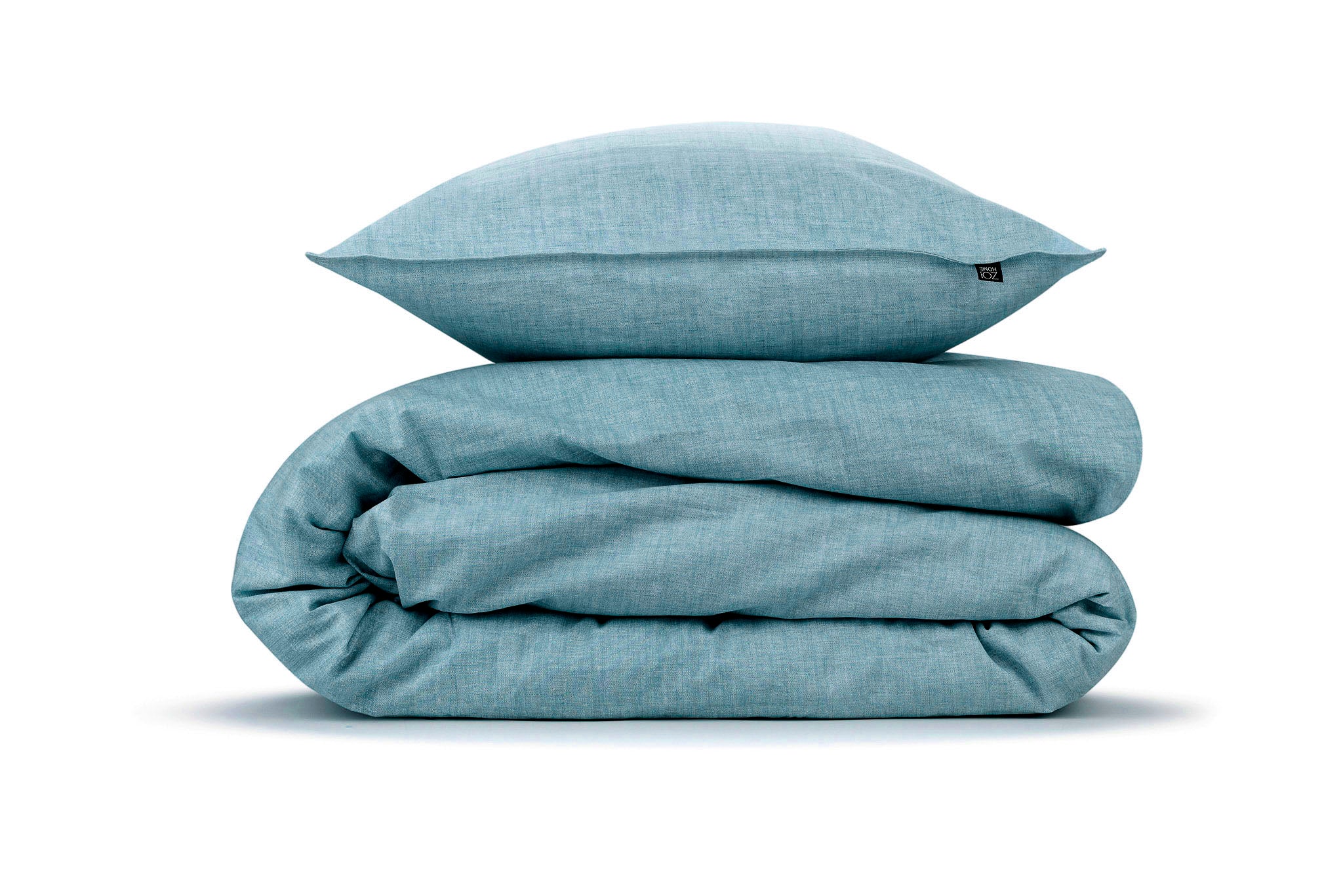 Zo Home dekbedovertrek Lino Stone Blue katoen