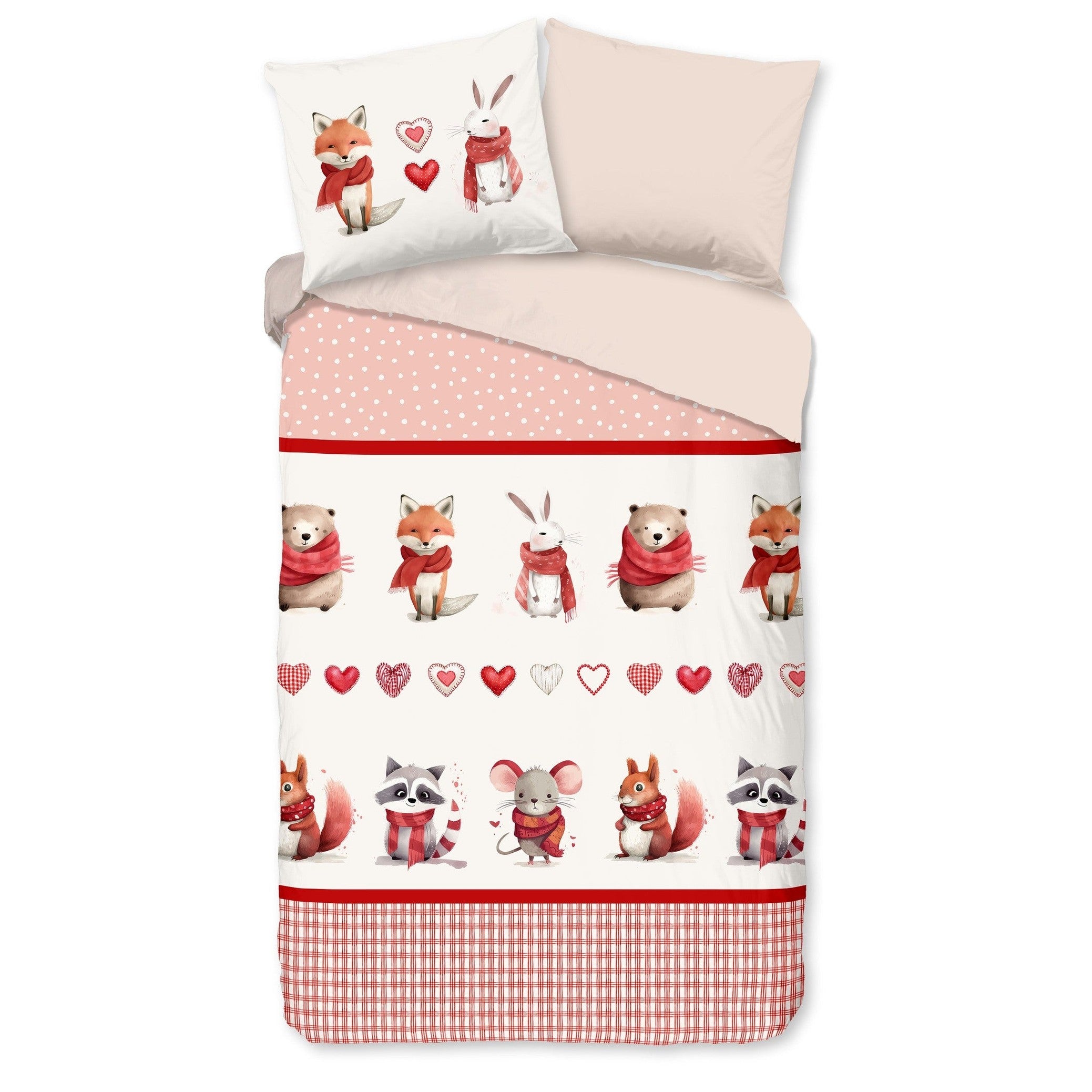 Good Morning Housse de Couette Flanelle Timmy Rouge