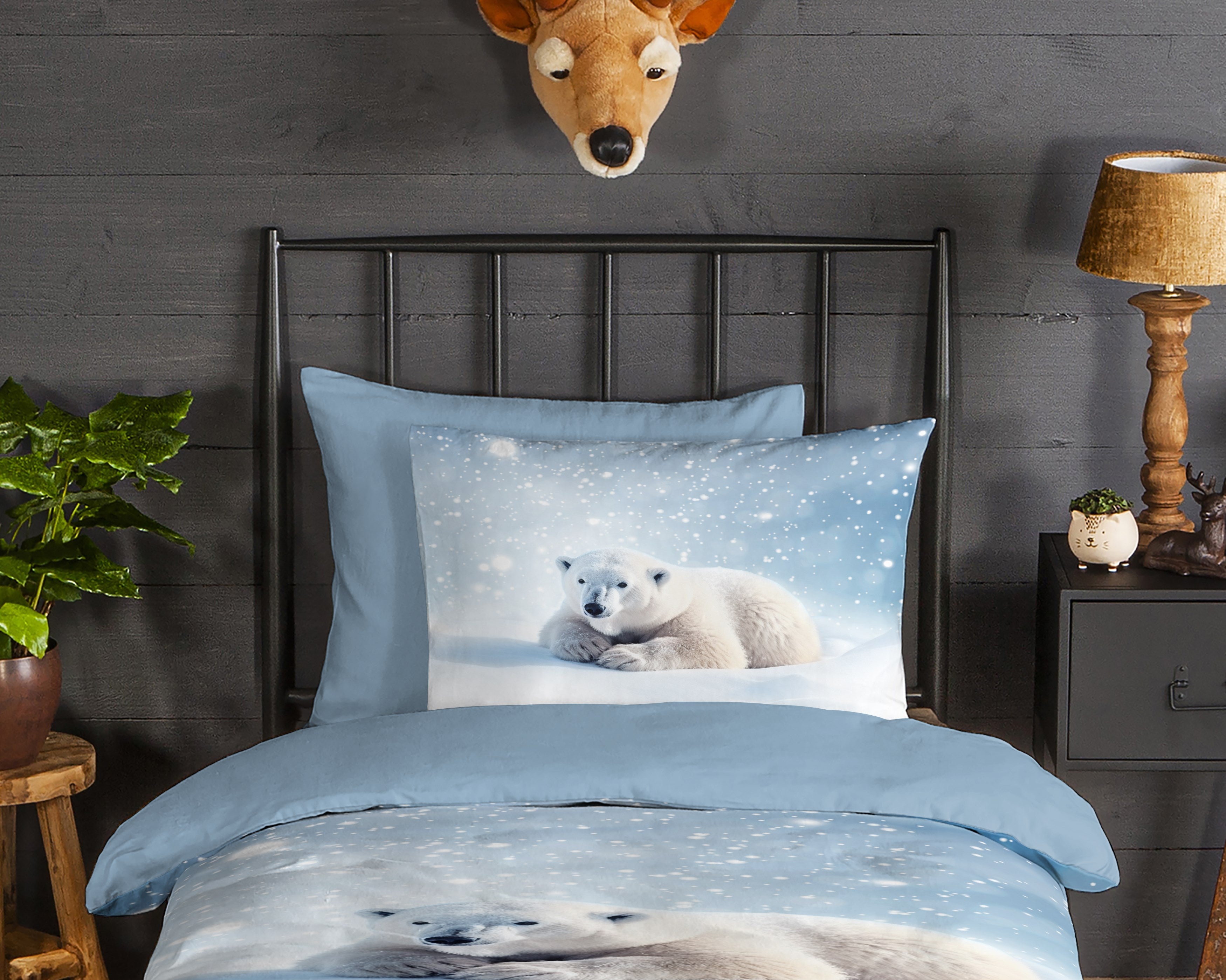 Good Morning Dekbedovertrek Flanel Esben Blauw