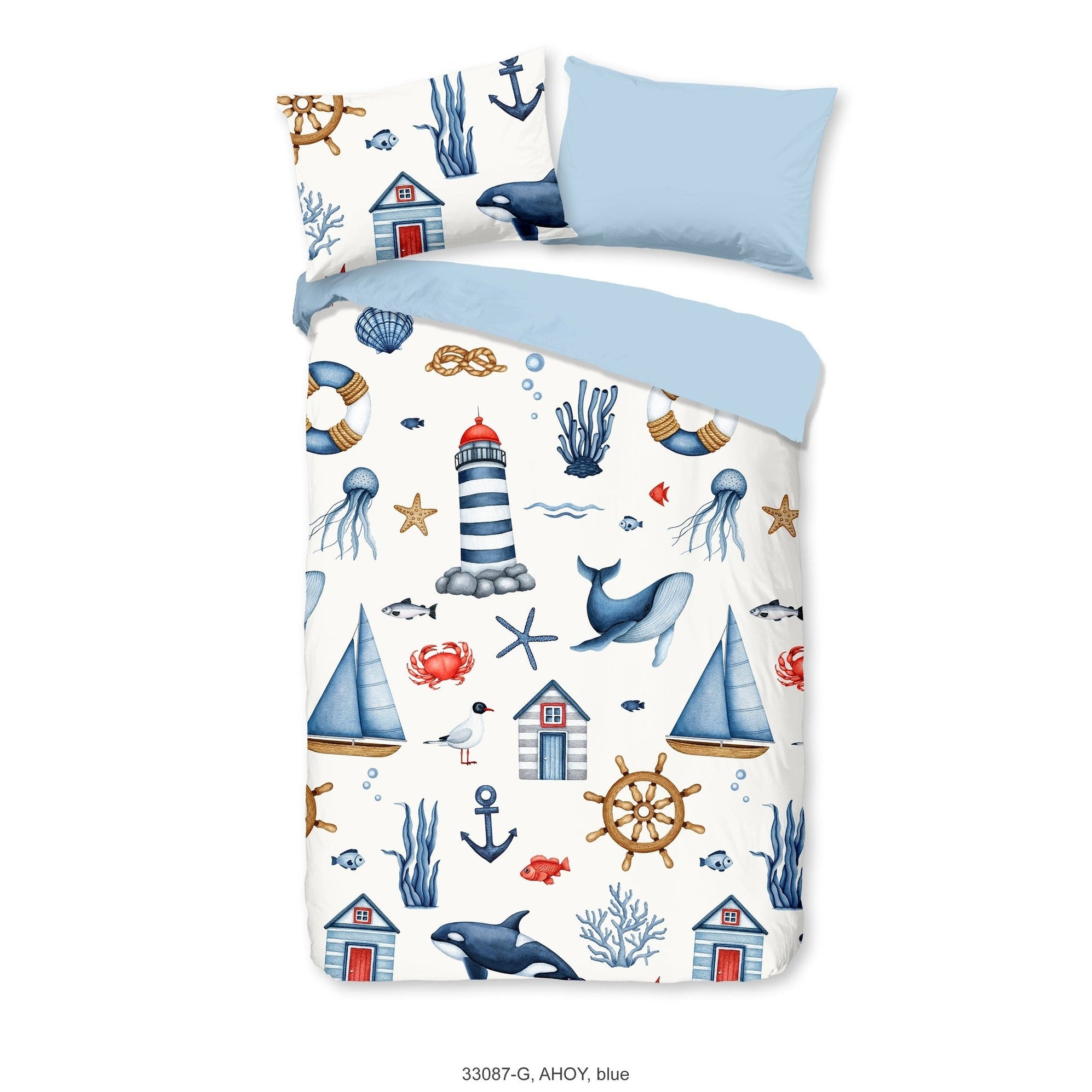 Good Morning Dekbedovertrek Katoen Ahoy Blauw