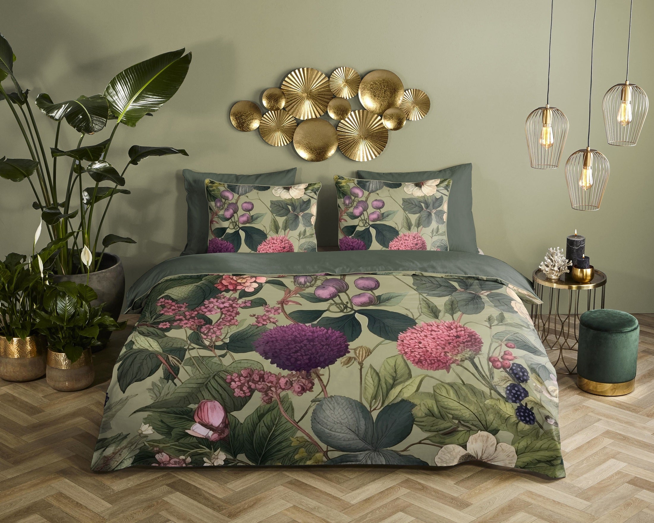 Descanso Dekbedovertrek Satijn Onaz - Green