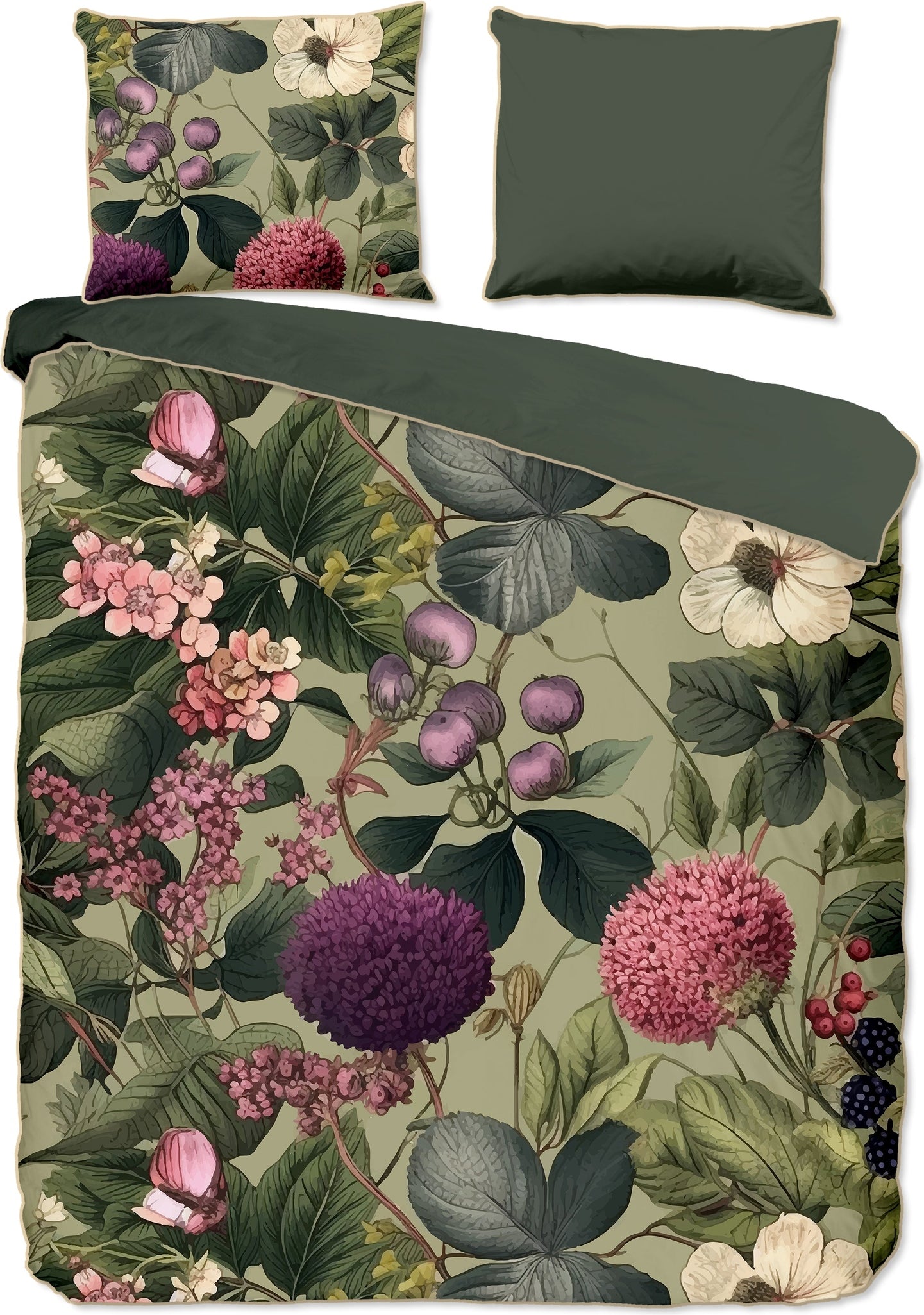 Descanso Dekbedovertrek Satijn Onaz - Green