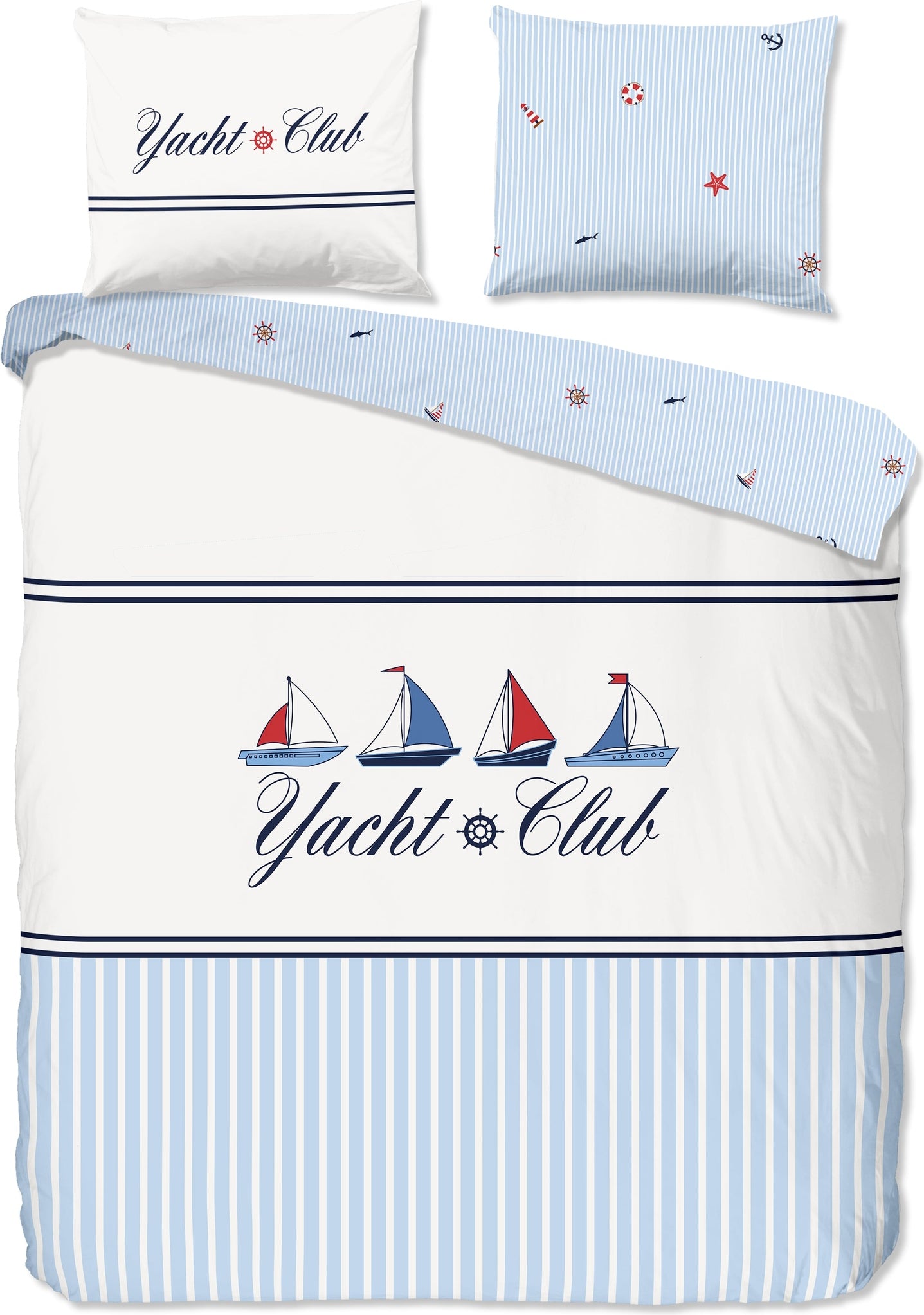 Good Morning Dekbedovertrek Katoen Yachtclub - Blue