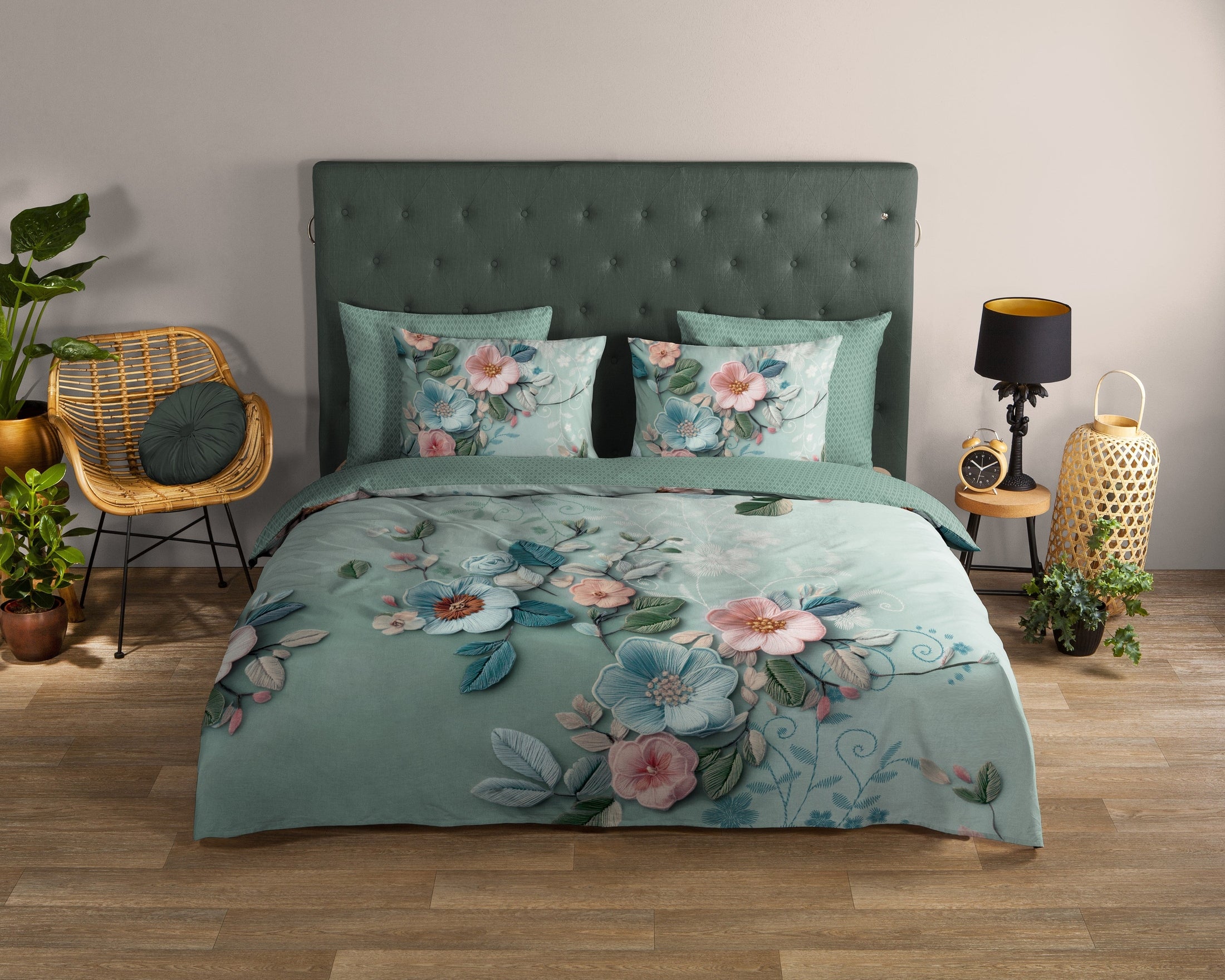 Good Morning Dekbedovertrek Katoen Taleen - Green