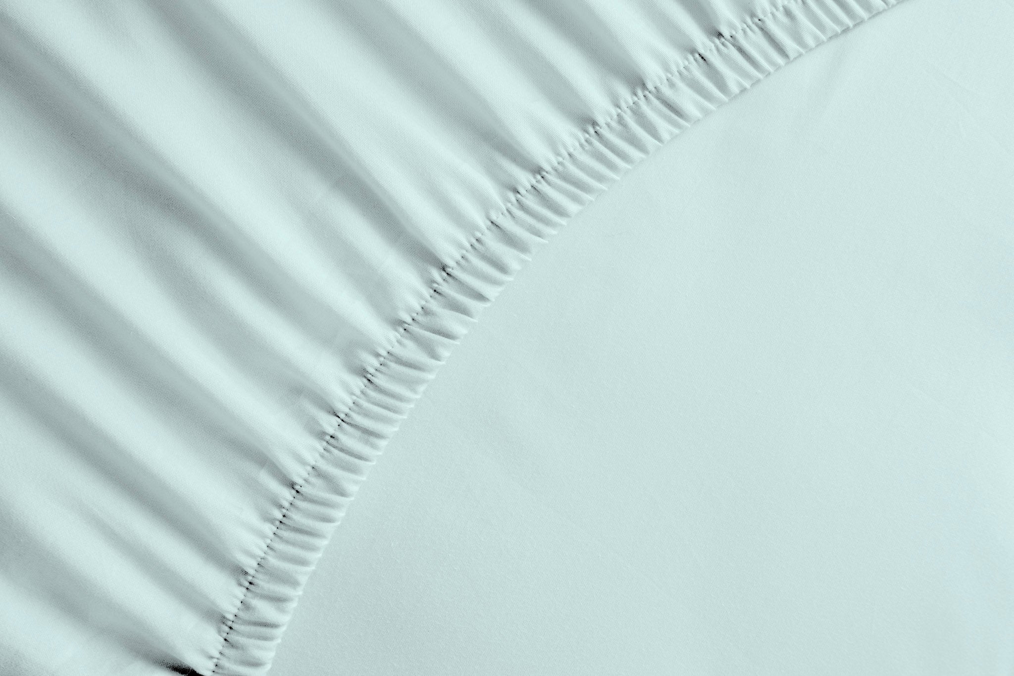 Yellow hoeslaken Percale Whispering Blue katoen percale