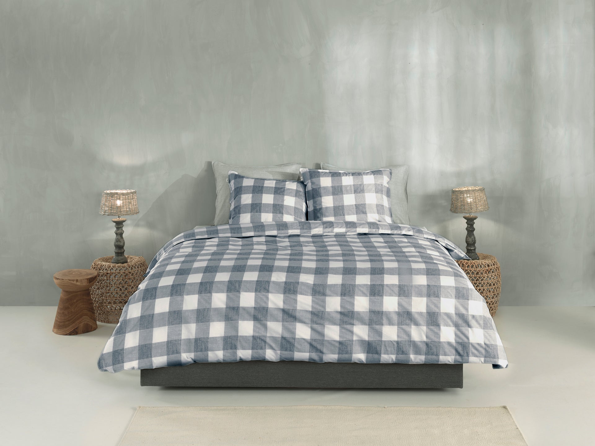 Zo Home dekbedovertrek Quattro Di Lino Denim katoen