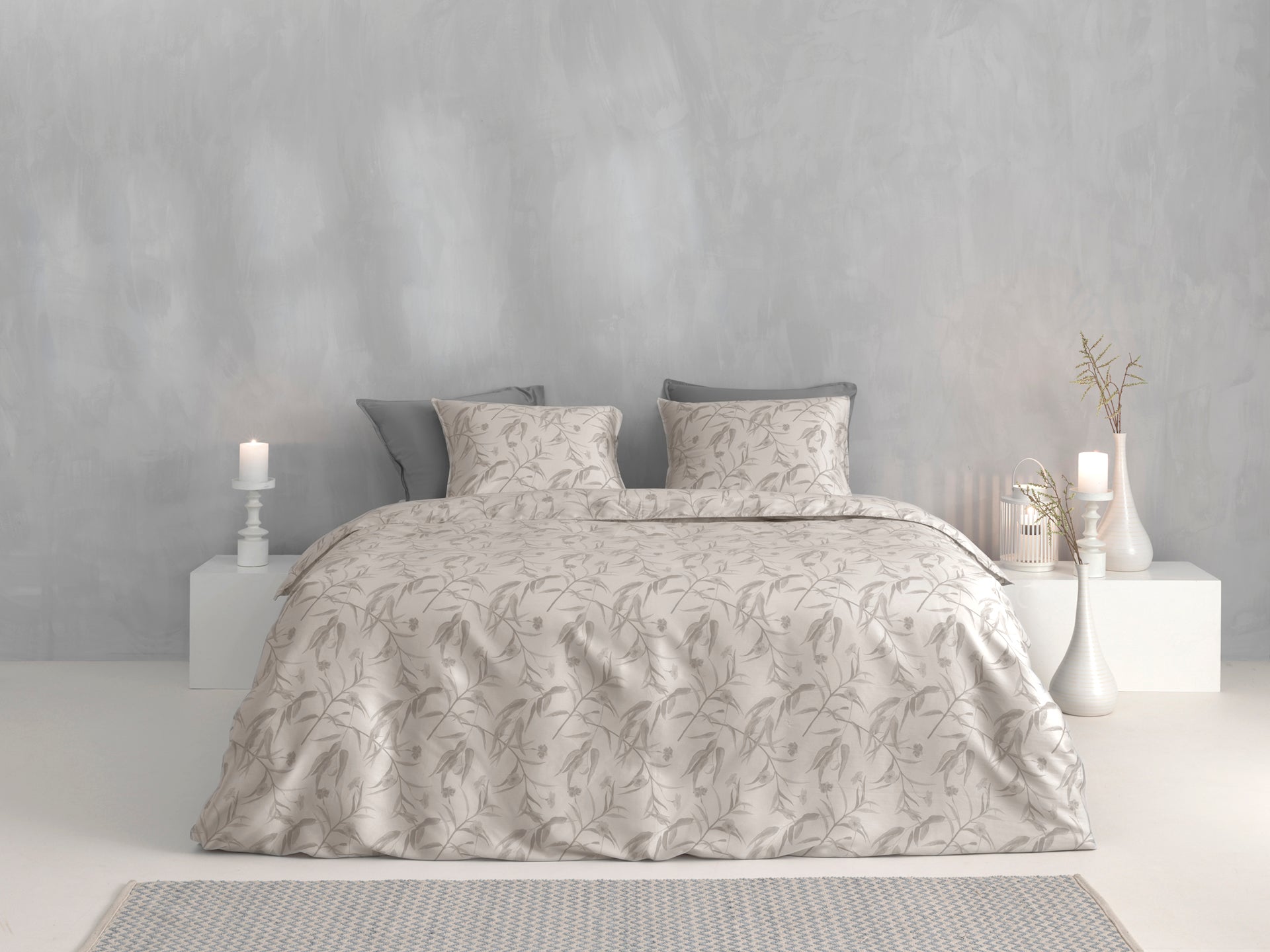 Zo Home dekbedovertrek Fiori di Satinado Off white katoen-satijn