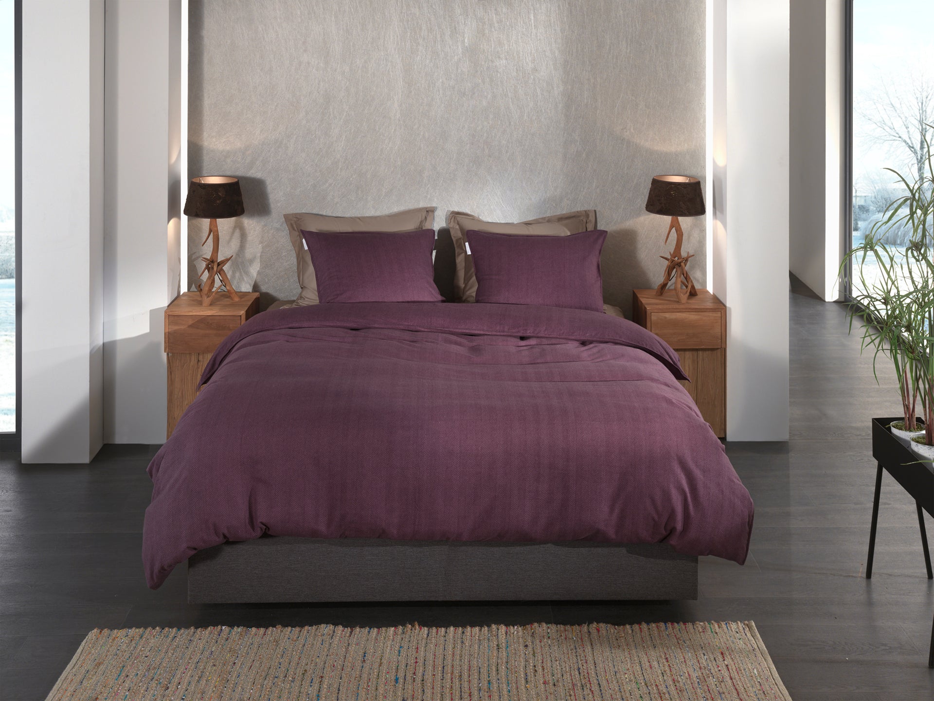 Heckettlane dekbedovertrek Spina Blackberry Wine flanel