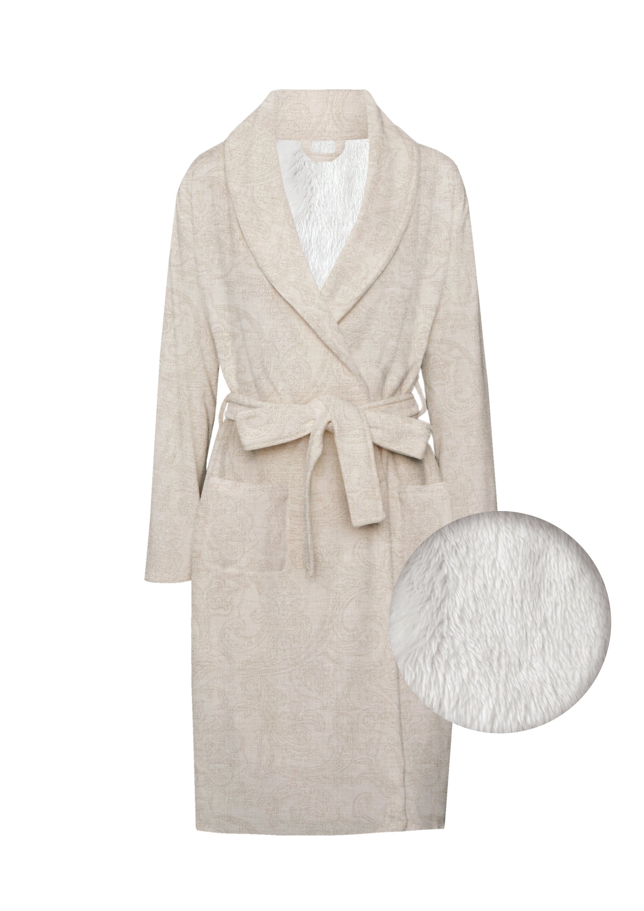 Zo Home badjas Paisley di Lino Sandy Beige