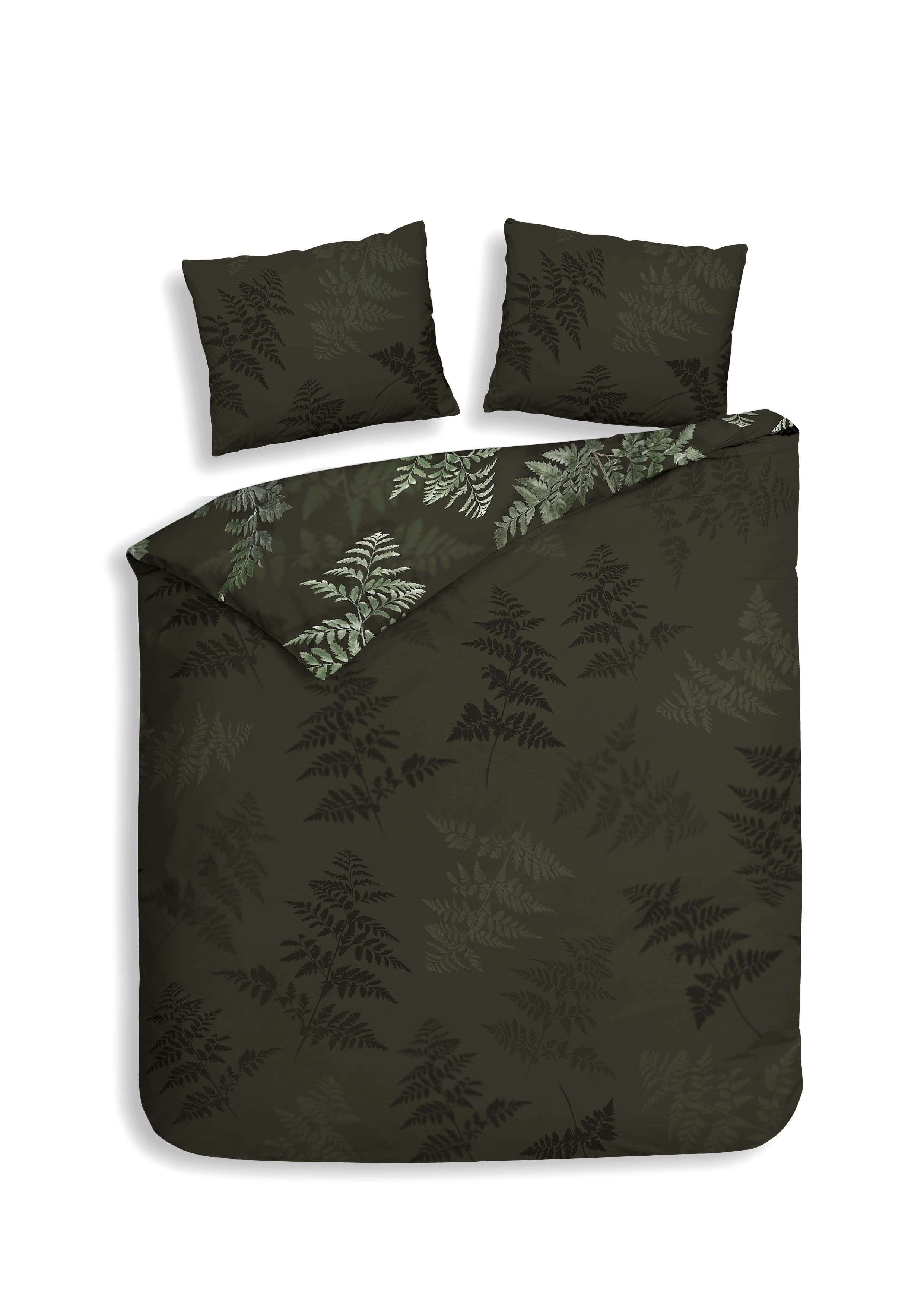 Heckettlane dekbedovertrek Rua Forest Green katoen-satijn