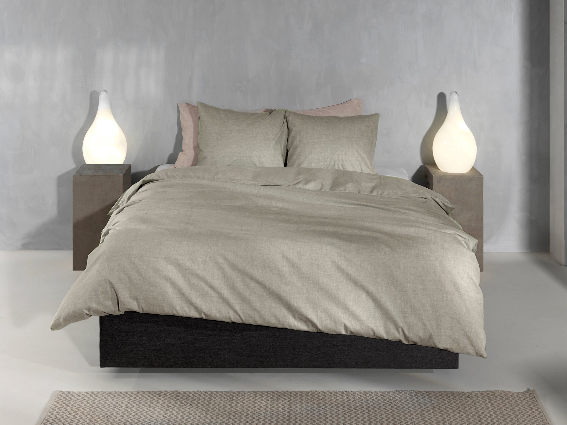 Zo Home dekbedovertrek Flanella di Lino Khaki Beige flanel