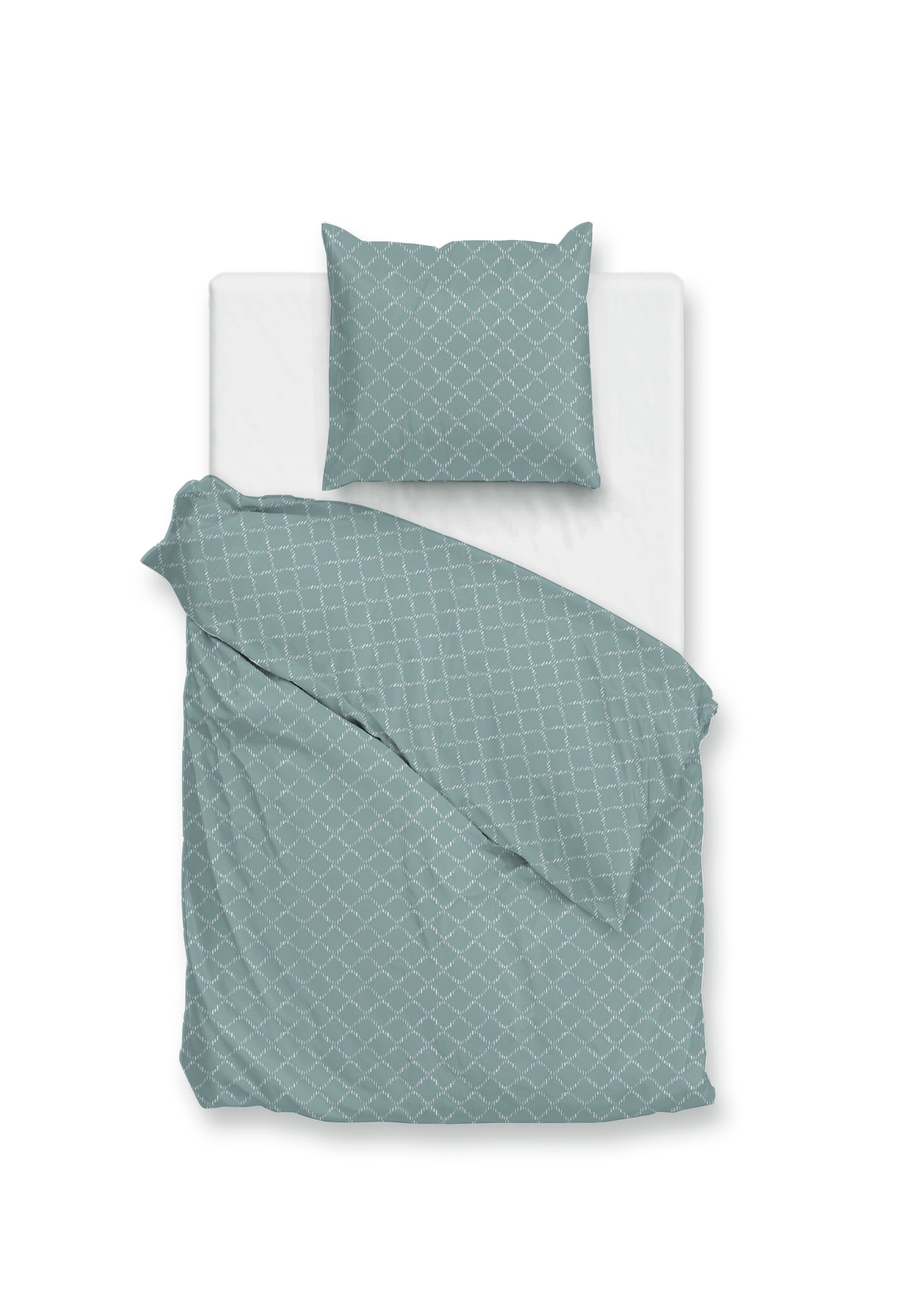 Zo Home dekbedovertrek Linea di Satinado Drizzle Green katoen-satijn