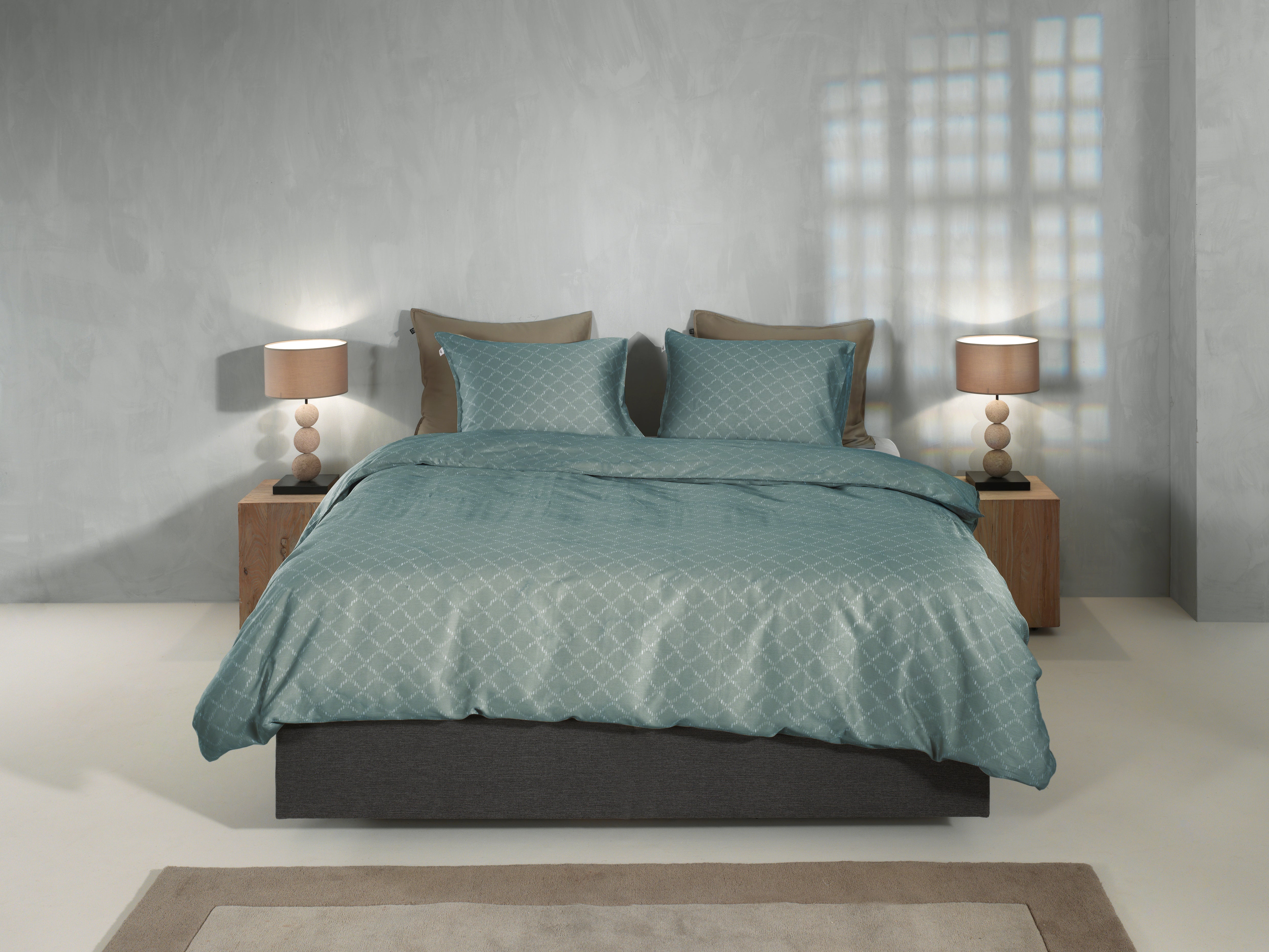 Zo Home dekbedovertrek Linea di Satinado Drizzle Green katoen-satijn