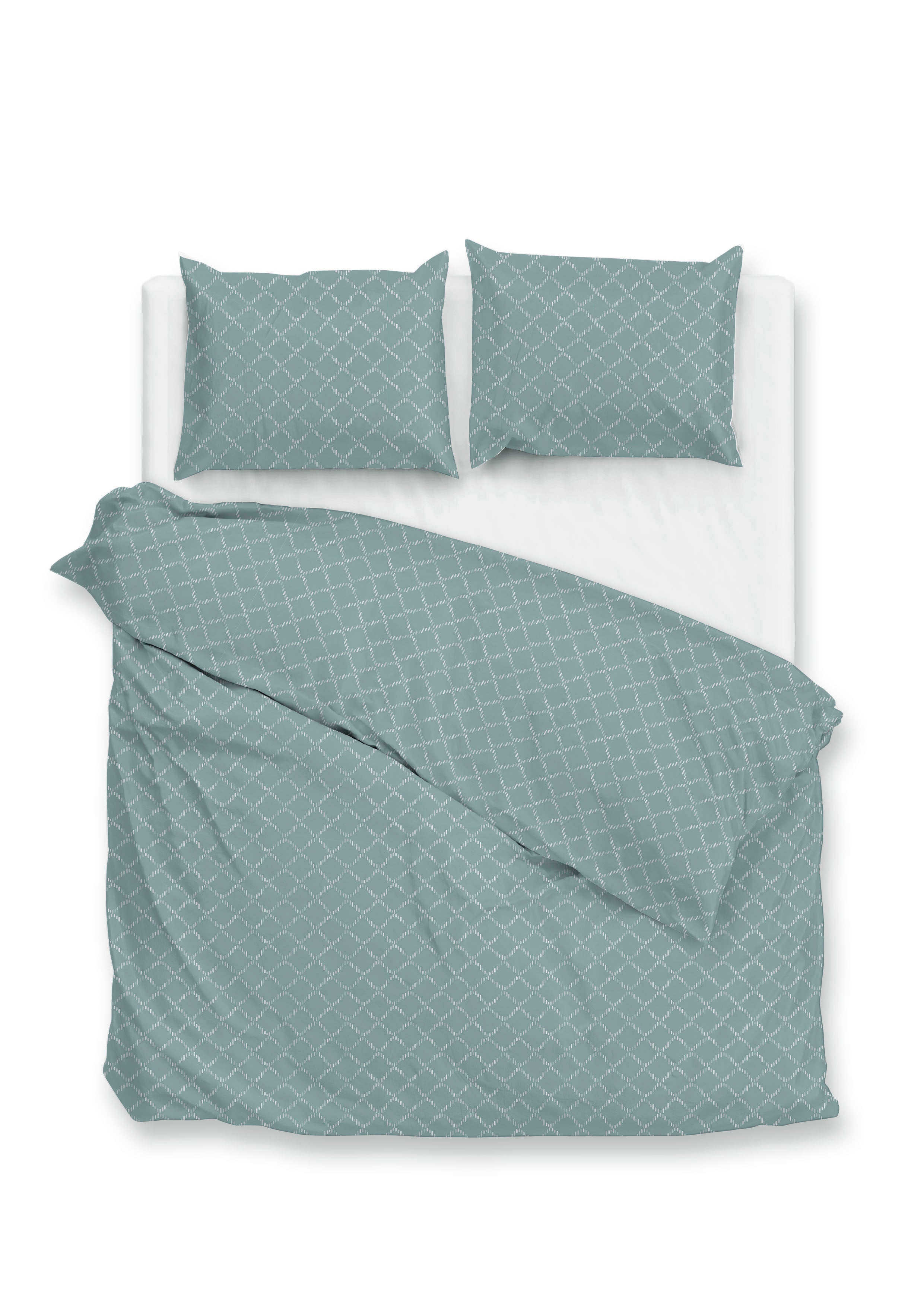 Zo Home dekbedovertrek Linea di Satinado Drizzle Green katoen-satijn