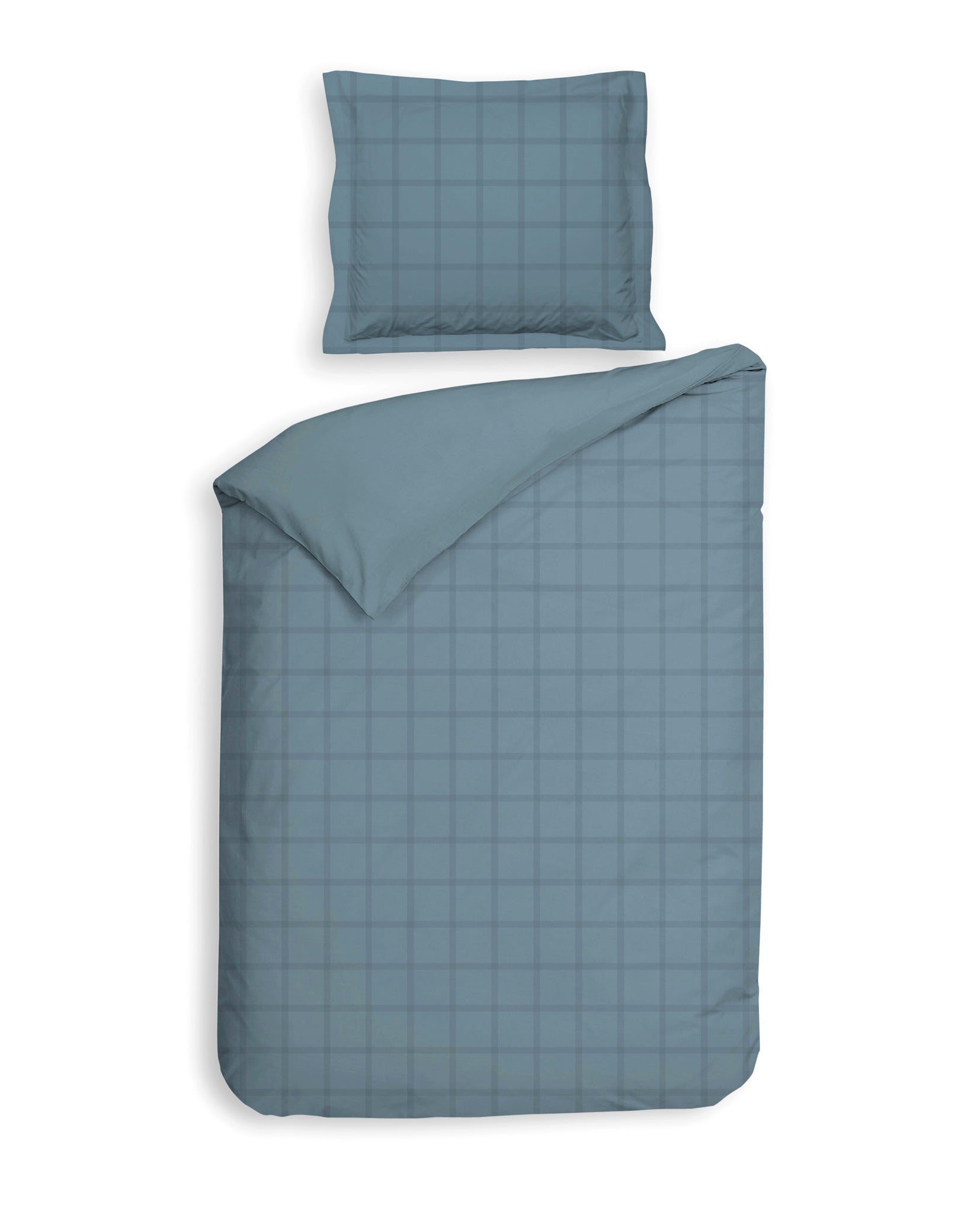Heckettlane dekbedovertrek Diamante Colonial Blue katoen-satijn
