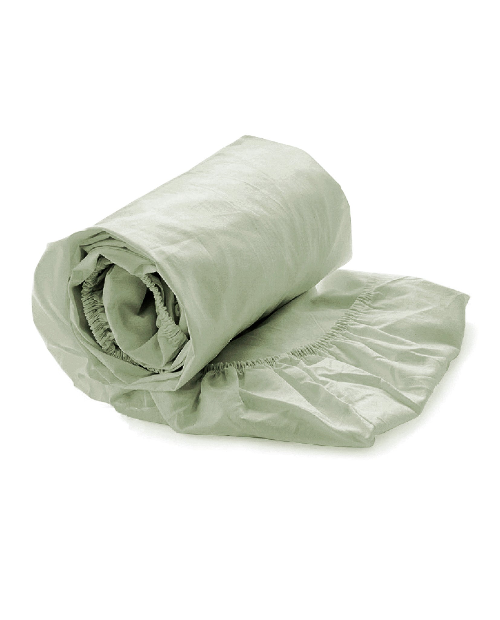 Yellow hoeslaken Percale Silent Green katoen percale