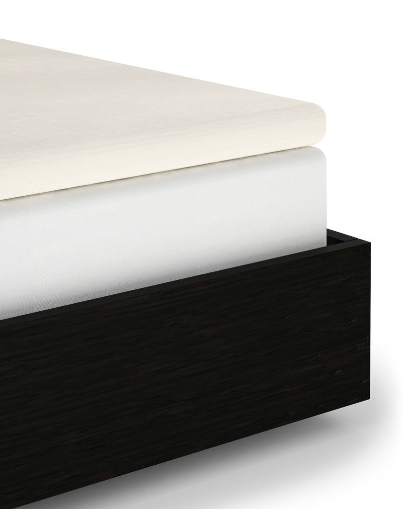 Heckettlane topper hoeslaken Elementi Off white satijn