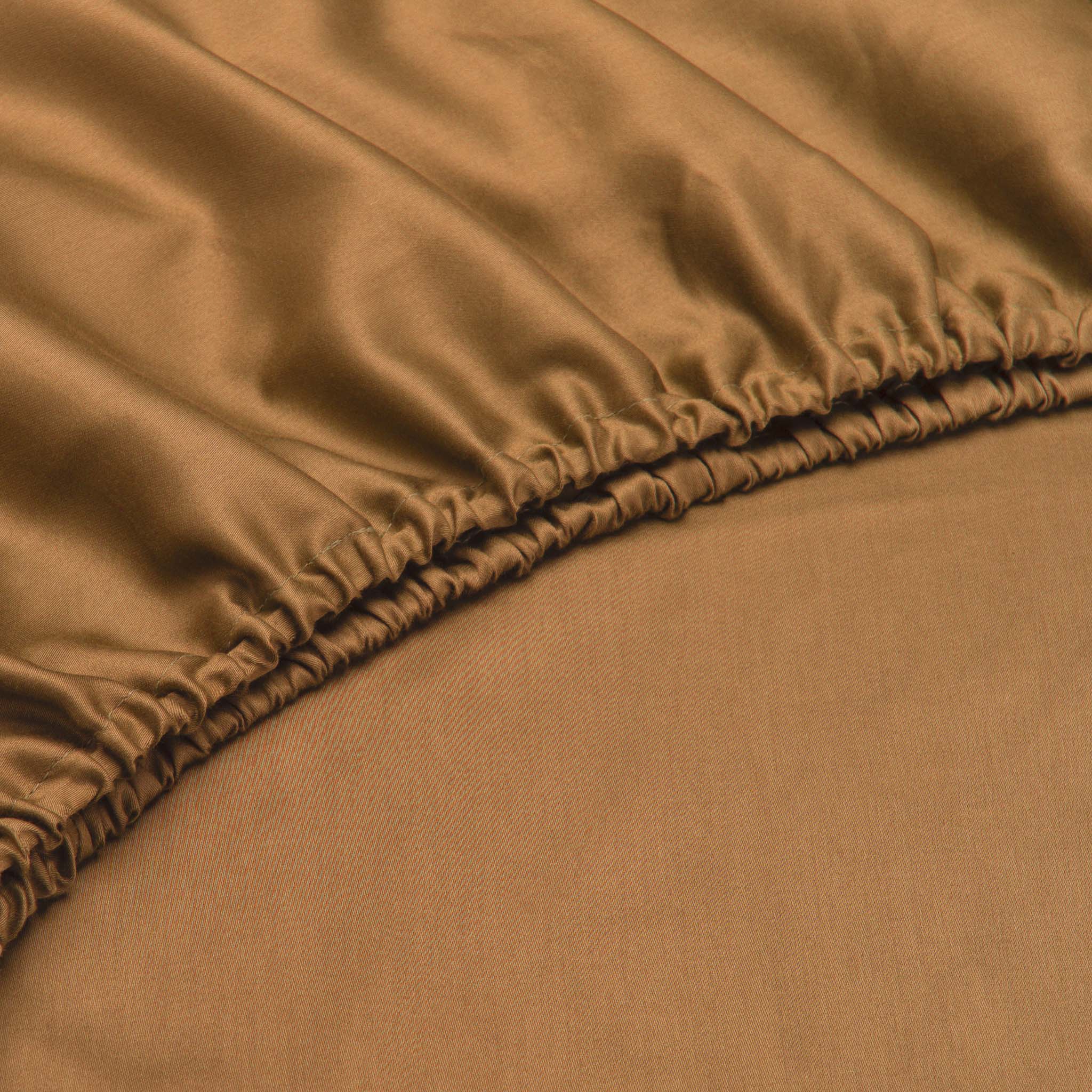 Zo Home hoeslaken Satinado Cognac Brown satijn