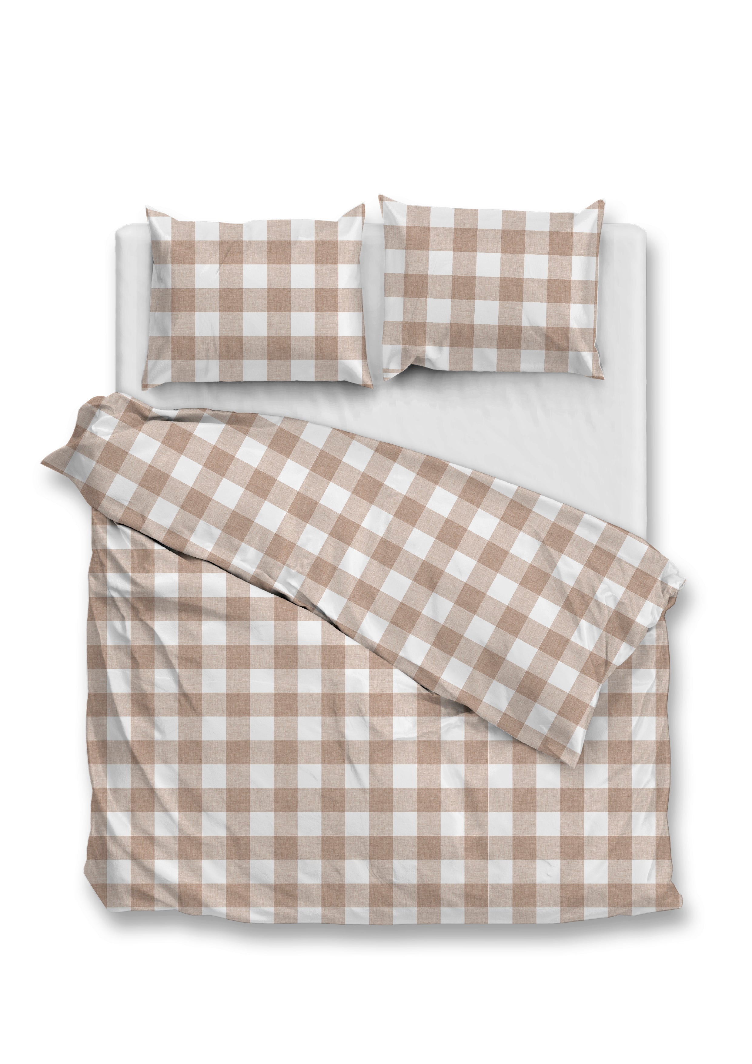 Zo Home dekbedovertrek Quattro Di Lino Sandy Beige katoen
