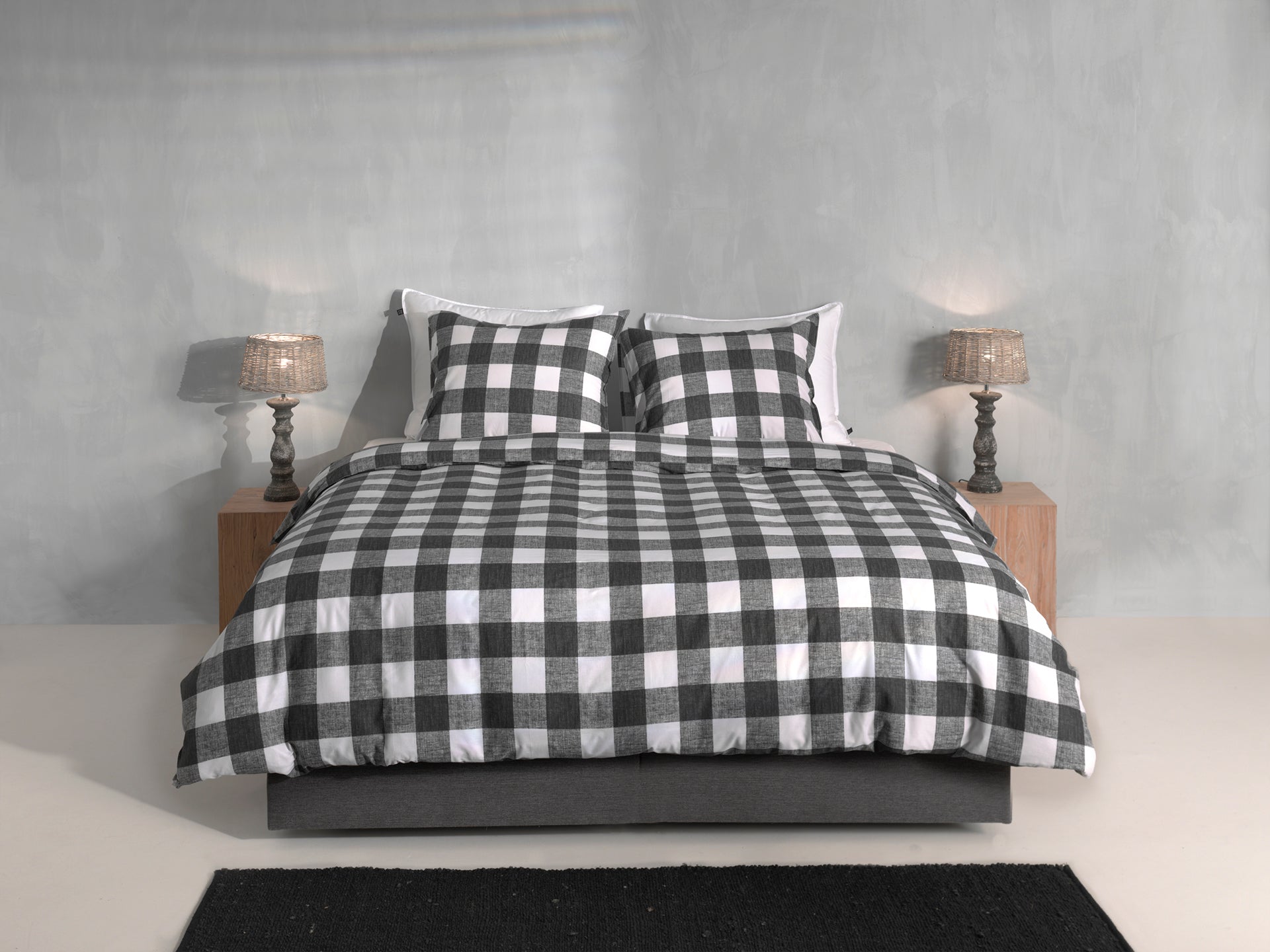 Zo Home dekbedovertrek Quattro Di Lino Dark Grey katoen