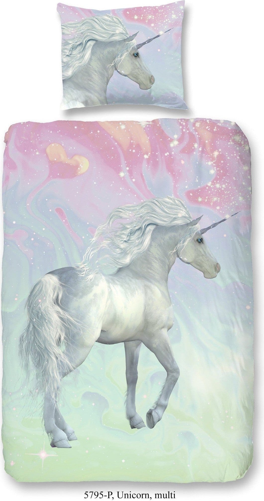 Good Morning Dekbedovertrek Katoen Unicorn Multi
