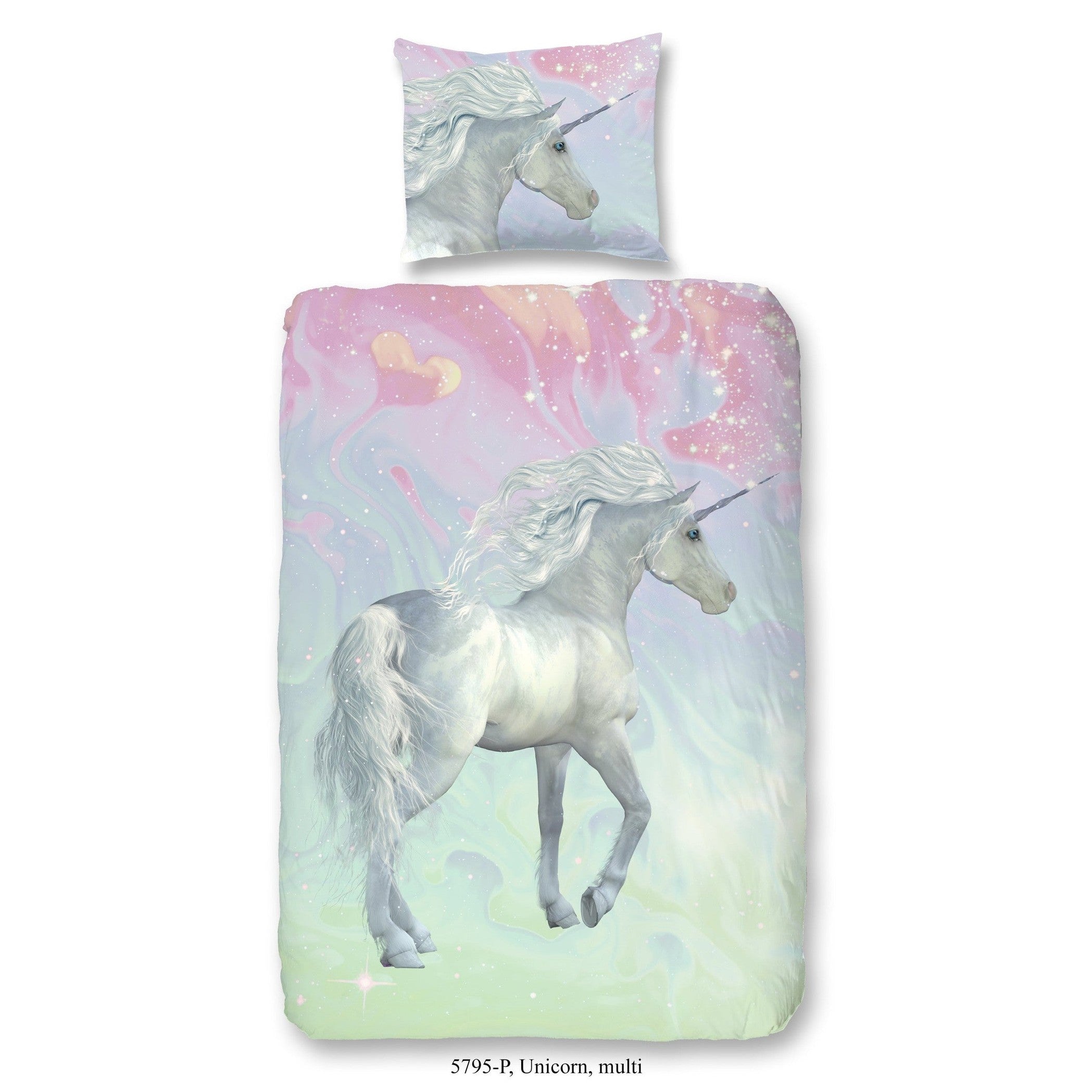 Good Morning Dekbedovertrek Katoen Unicorn Multi