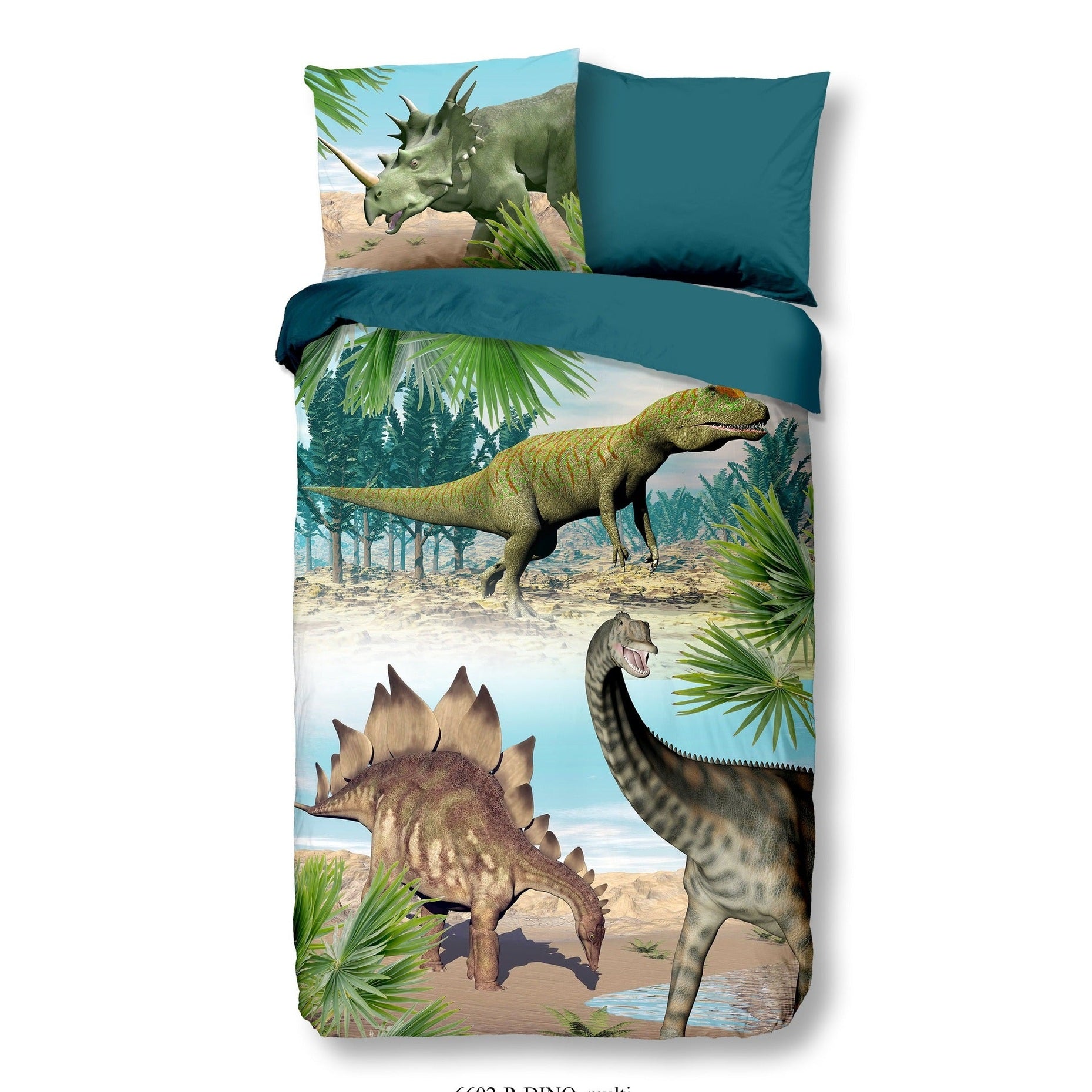 Good Morning Dekbedovertrek Katoen Dino Multi