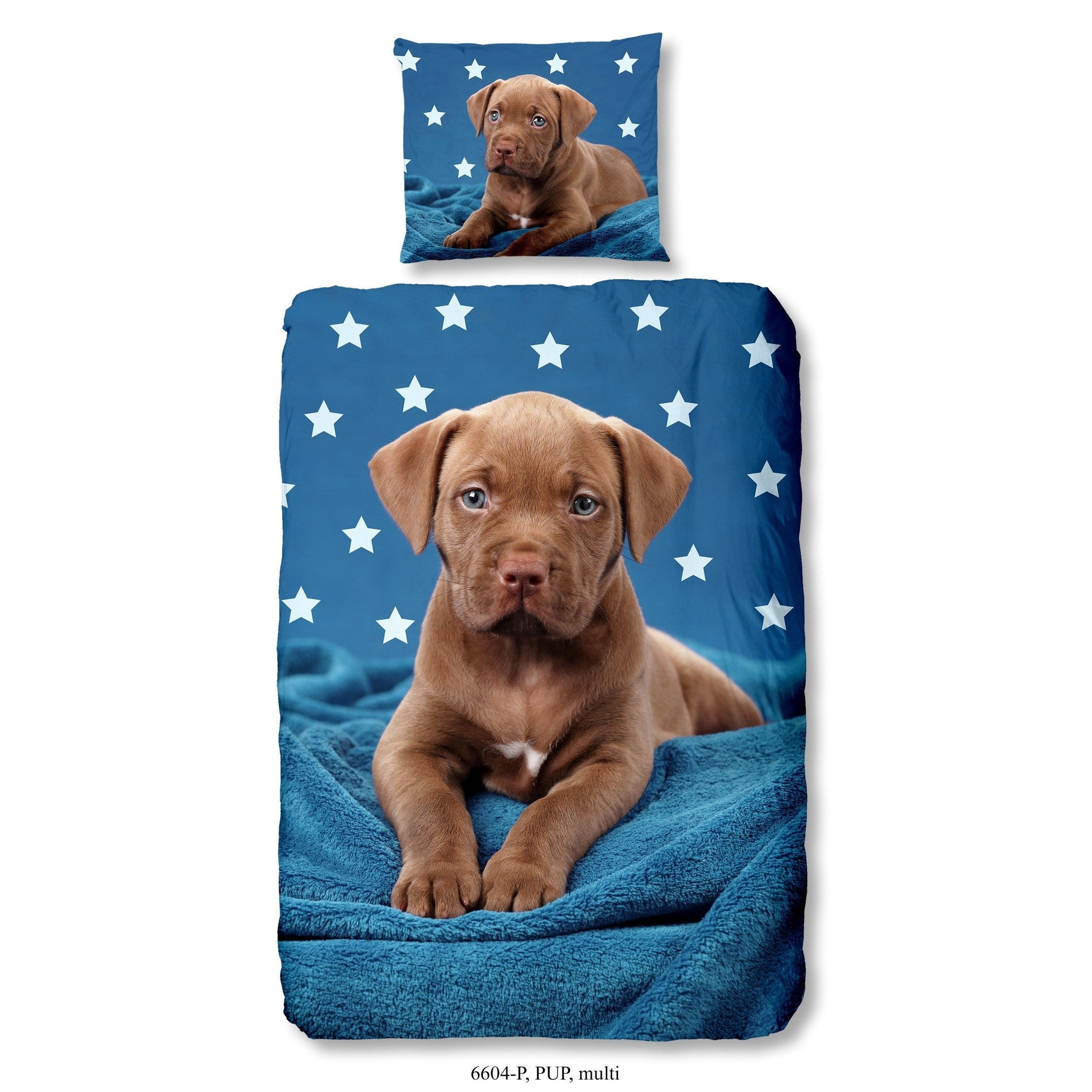 Good Morning Dekbedovertrek Katoen Pup Multi