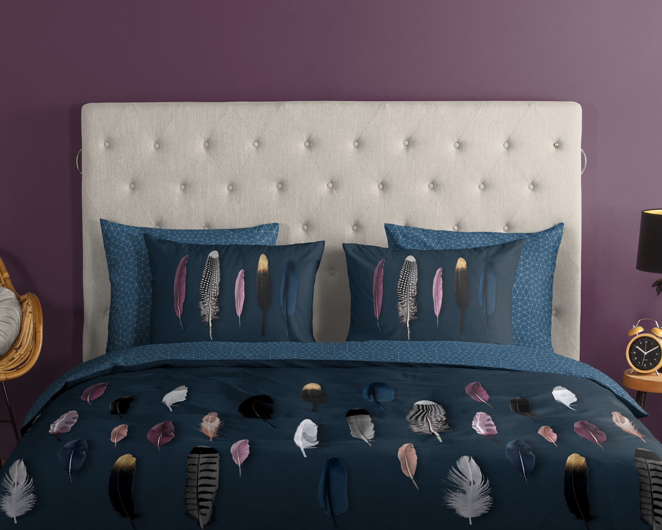 Good Morning Dekbedovertrek Katoen Feathers - Blue