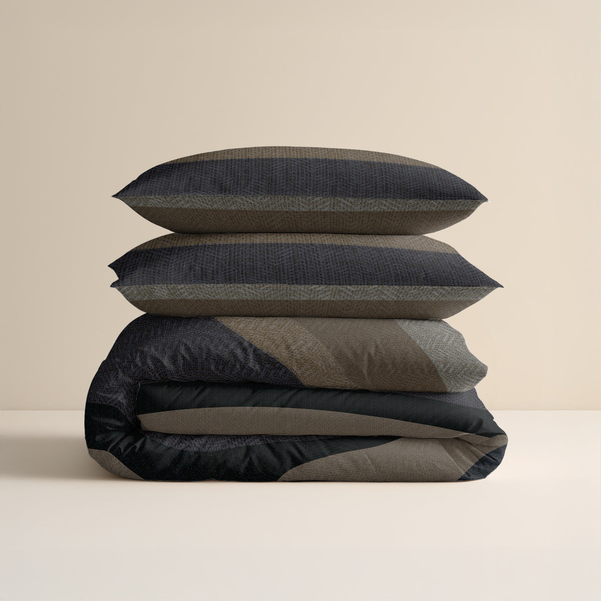 Sleeptime Dekbedovertrek Flanel Ravon Taupe/Antraciet