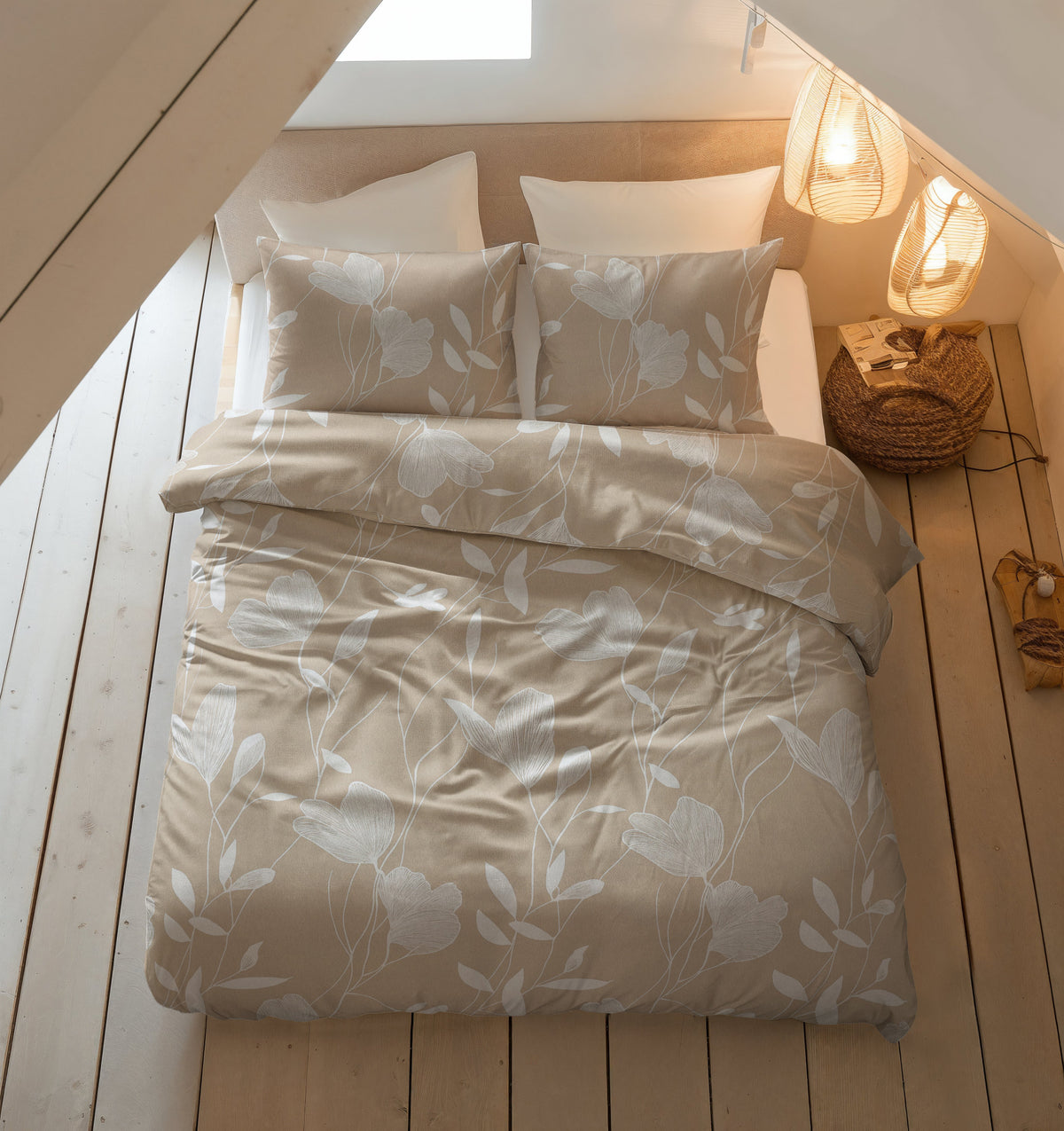 Sleeptime Dekbedovertrek Flanel Serenity Beige/Zand