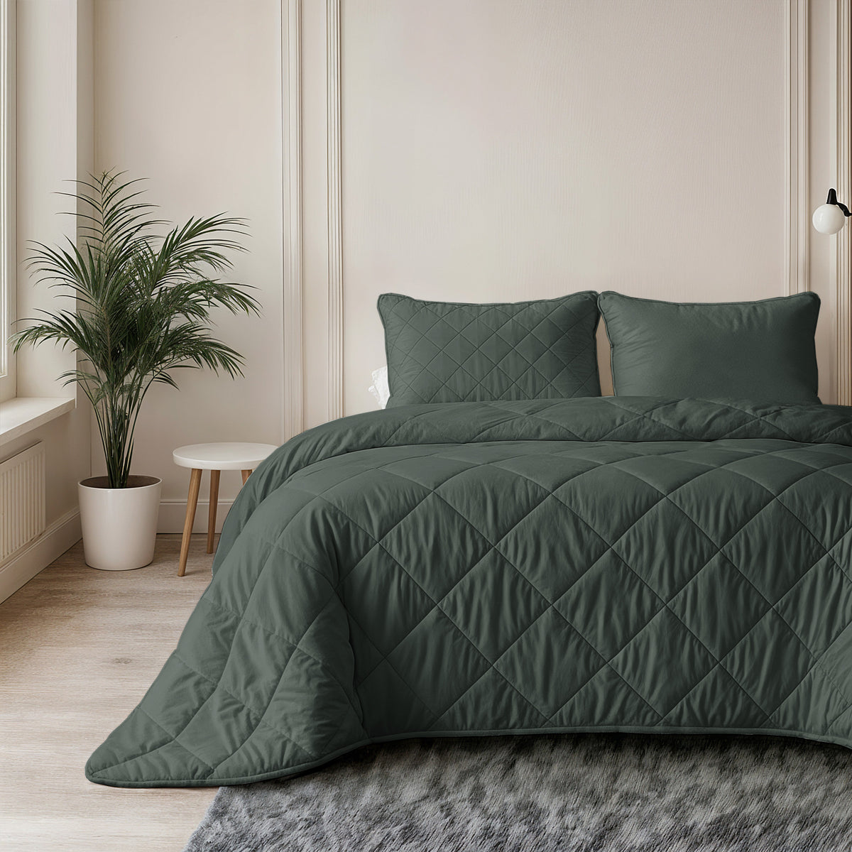 Sleeptime lazy dekbed Uni Grijs/Groen