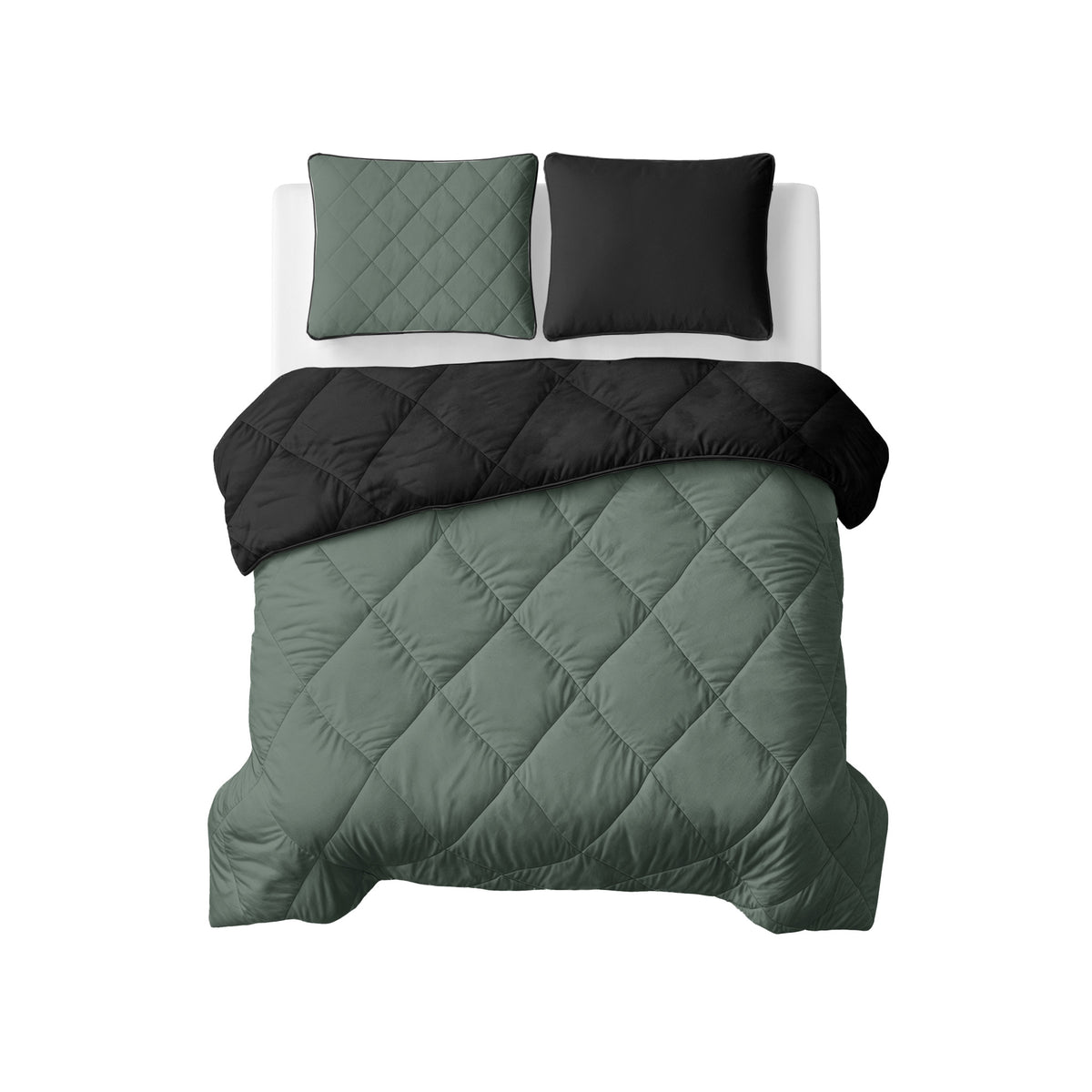 Sleeptime lazy dekbed Uni Groen/Zwart