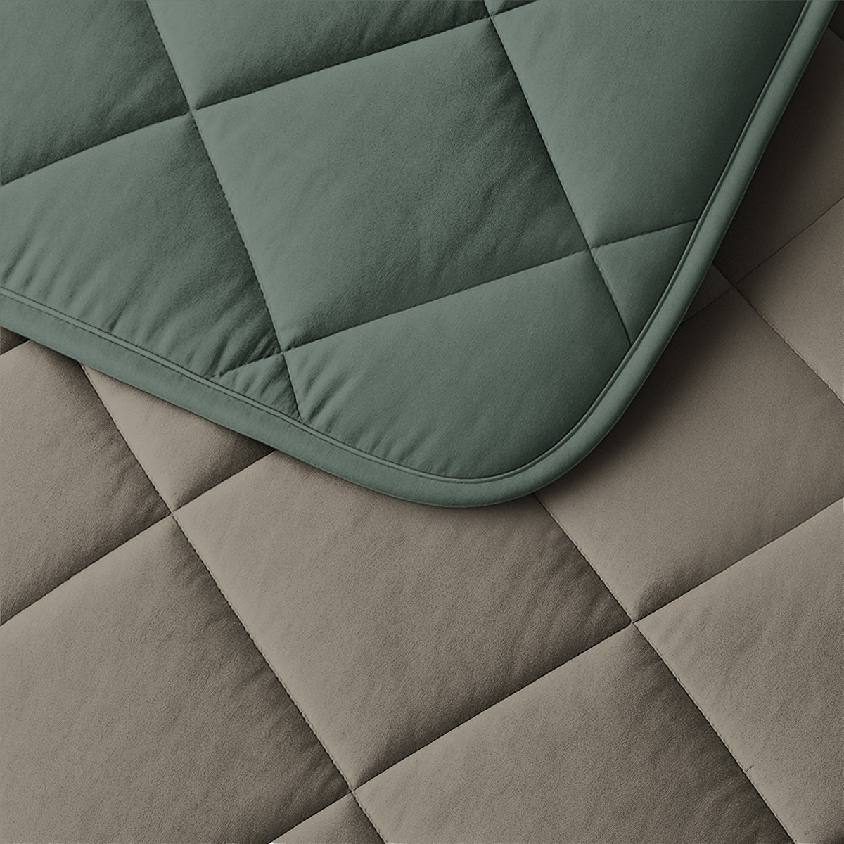 Sleeptime lazy dekbed Uni Groen/Taupe Grijs