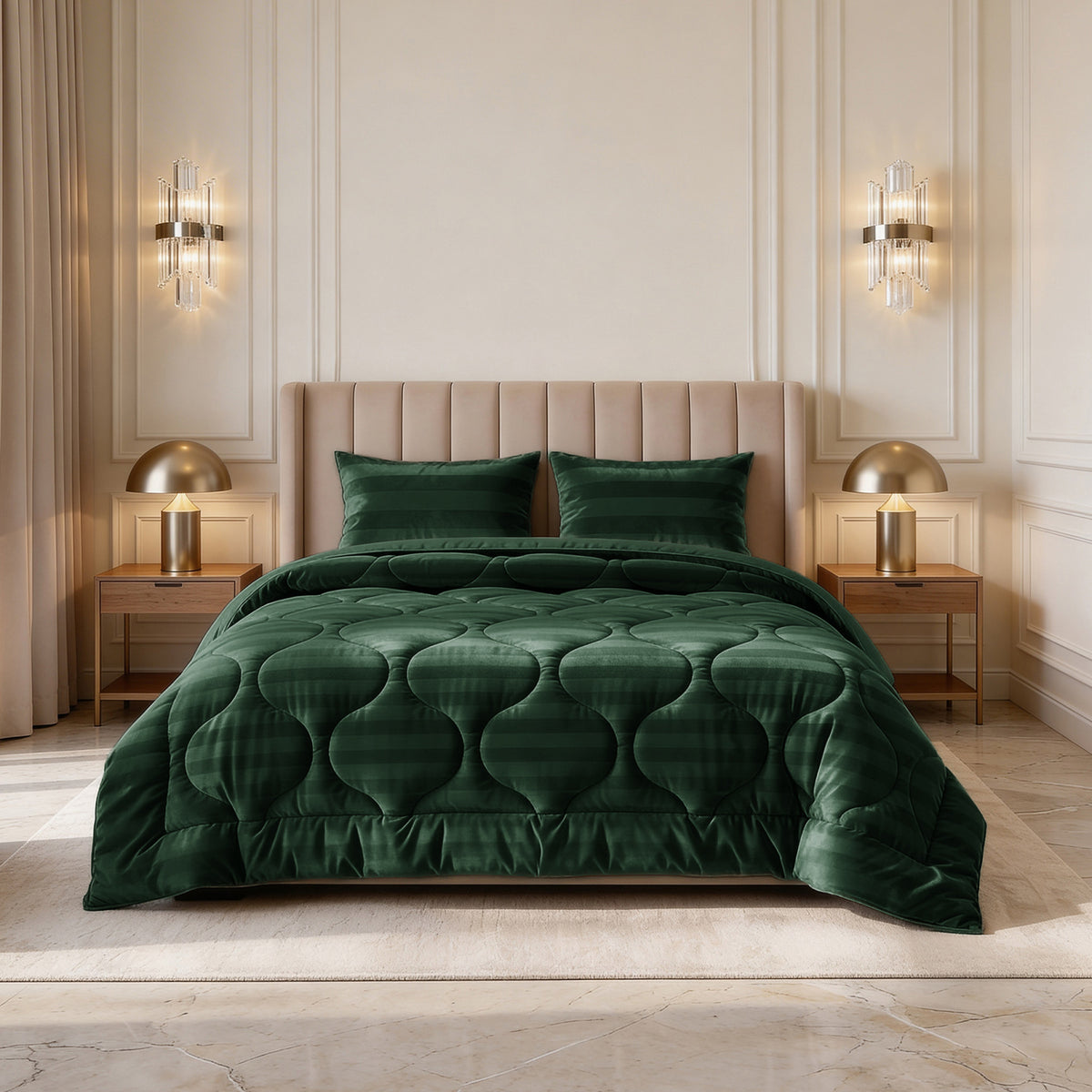 Sleeptime lazy dekbed Hotel Velvet Donker Groen