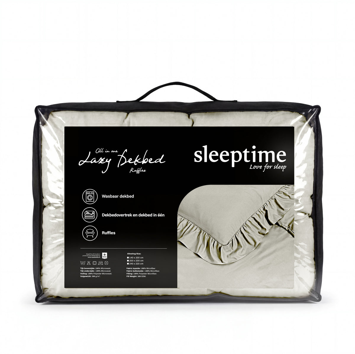 Sleeptime lazy dekbed Ruffles Gebroken Wit