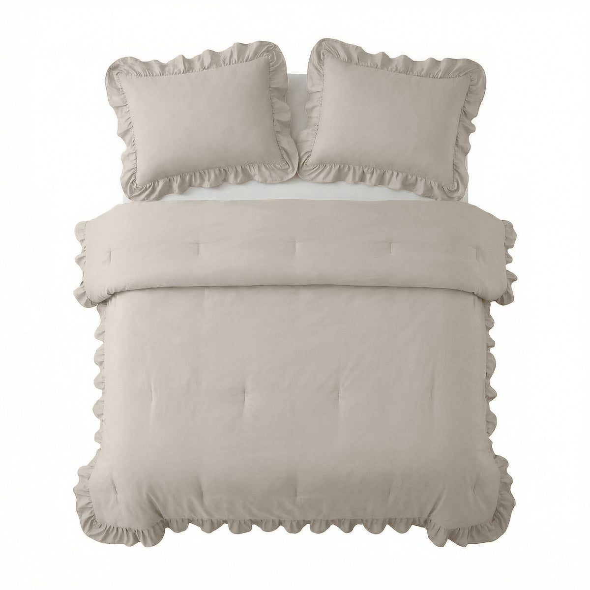 Sleeptime lazy dekbed Ruffles Taupe/Grijs