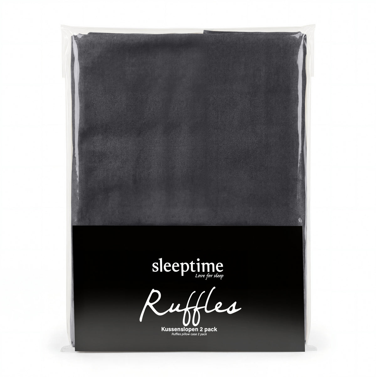 Sleeptime kussenslopen Ruffles Antraciet