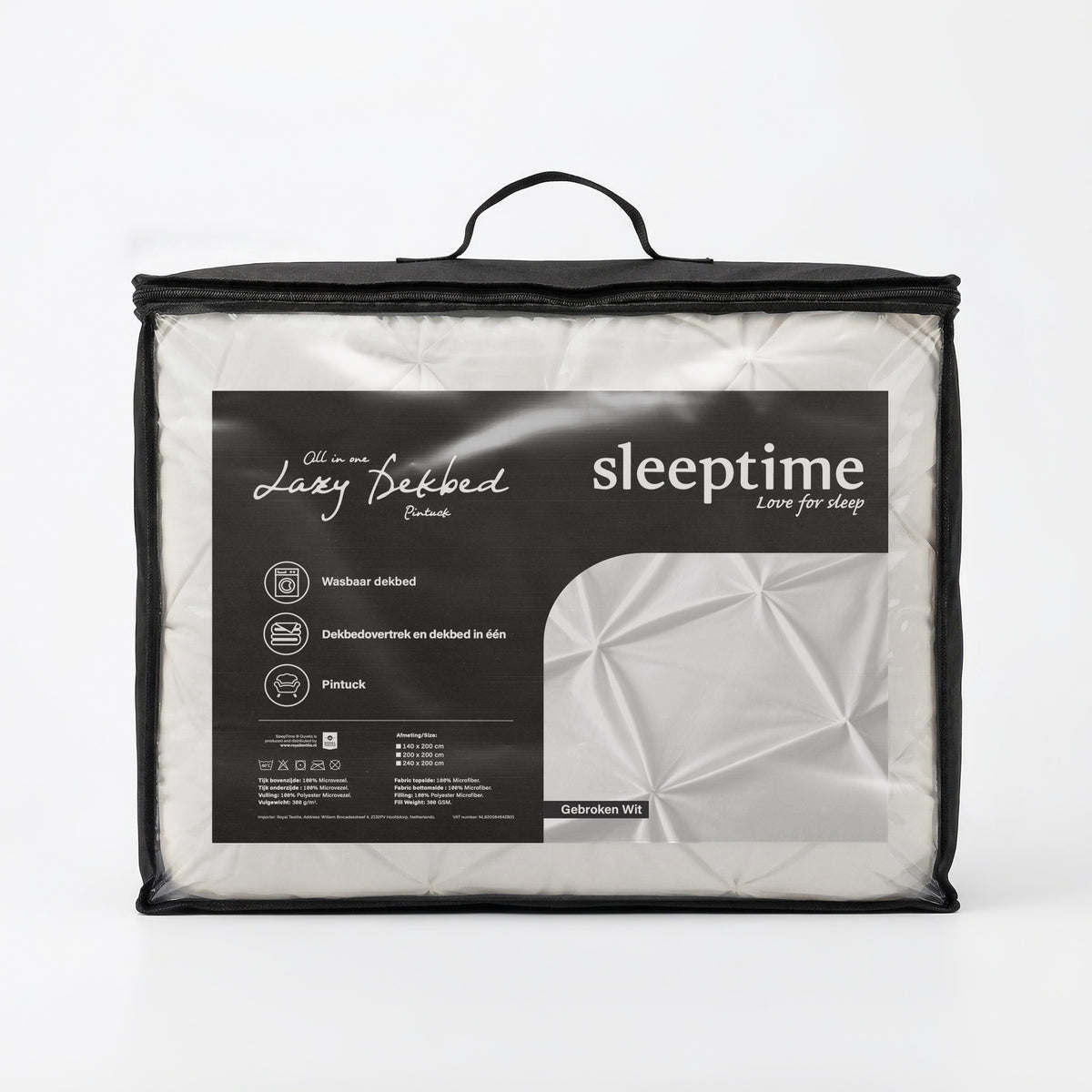 Sleeptime lazy dekbed Pintuck Off White