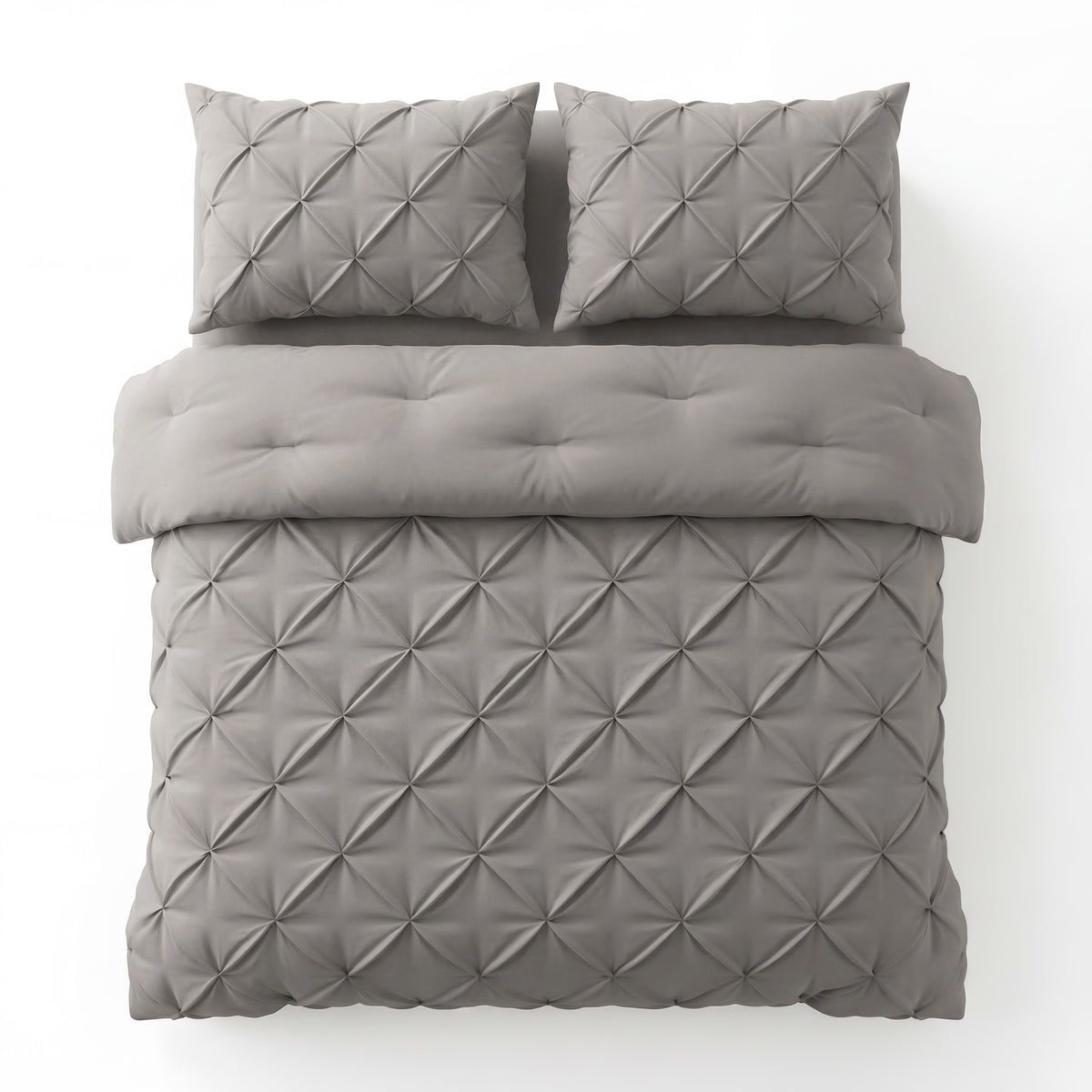 Sleeptime lazy dekbed Pintuck Taupe/Grijs